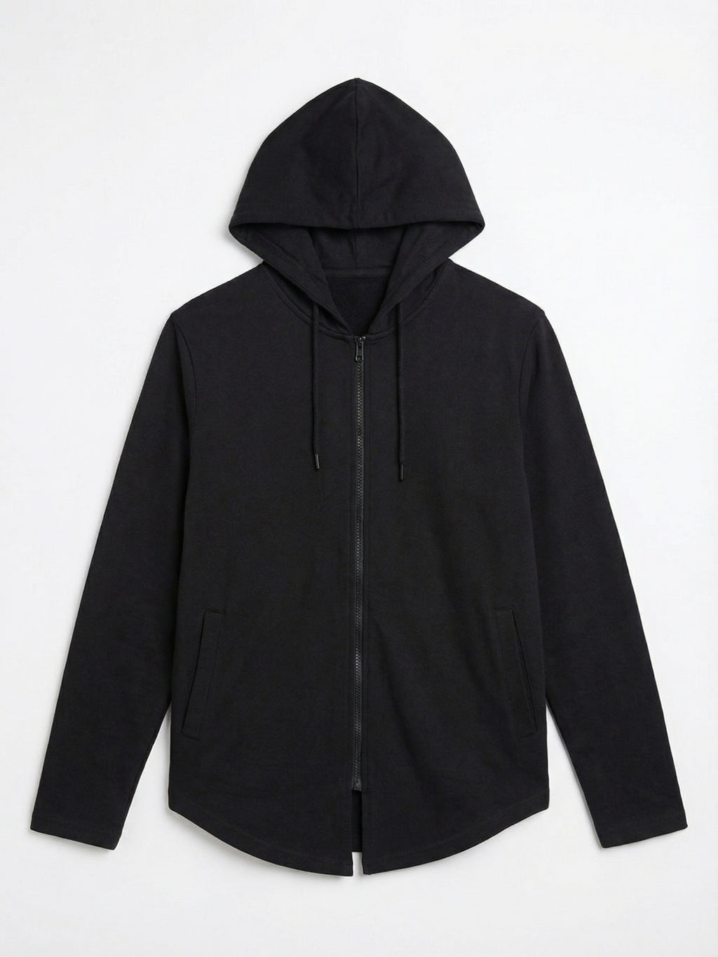 Highlander Men Black Hooded Front-Open Sweatshirt - Black - Image 4