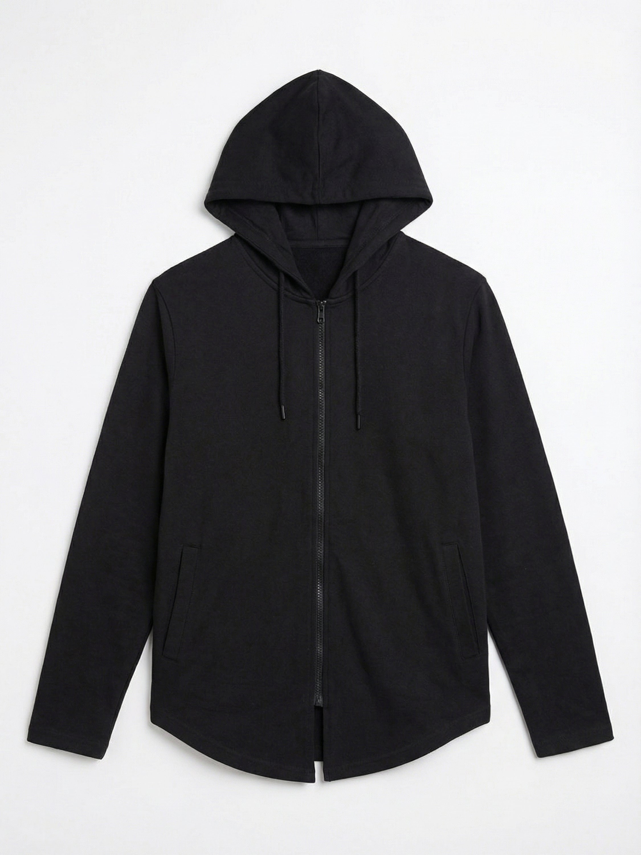 Highlander Men Black Hooded Front-Open Sweatshirt - Black - Image 4