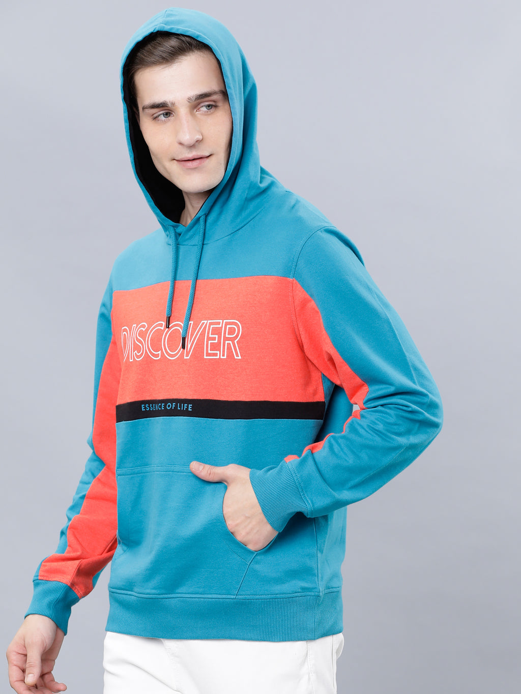 Highlander Men Teal Hooded Pullover Sweatshirt - Teal - Image 2