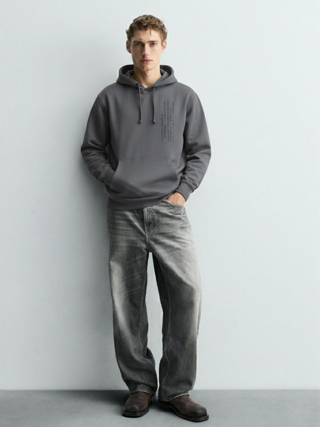 Highlander Men Grey Hooded Pullover Sweatshirt - Grey - Image 2