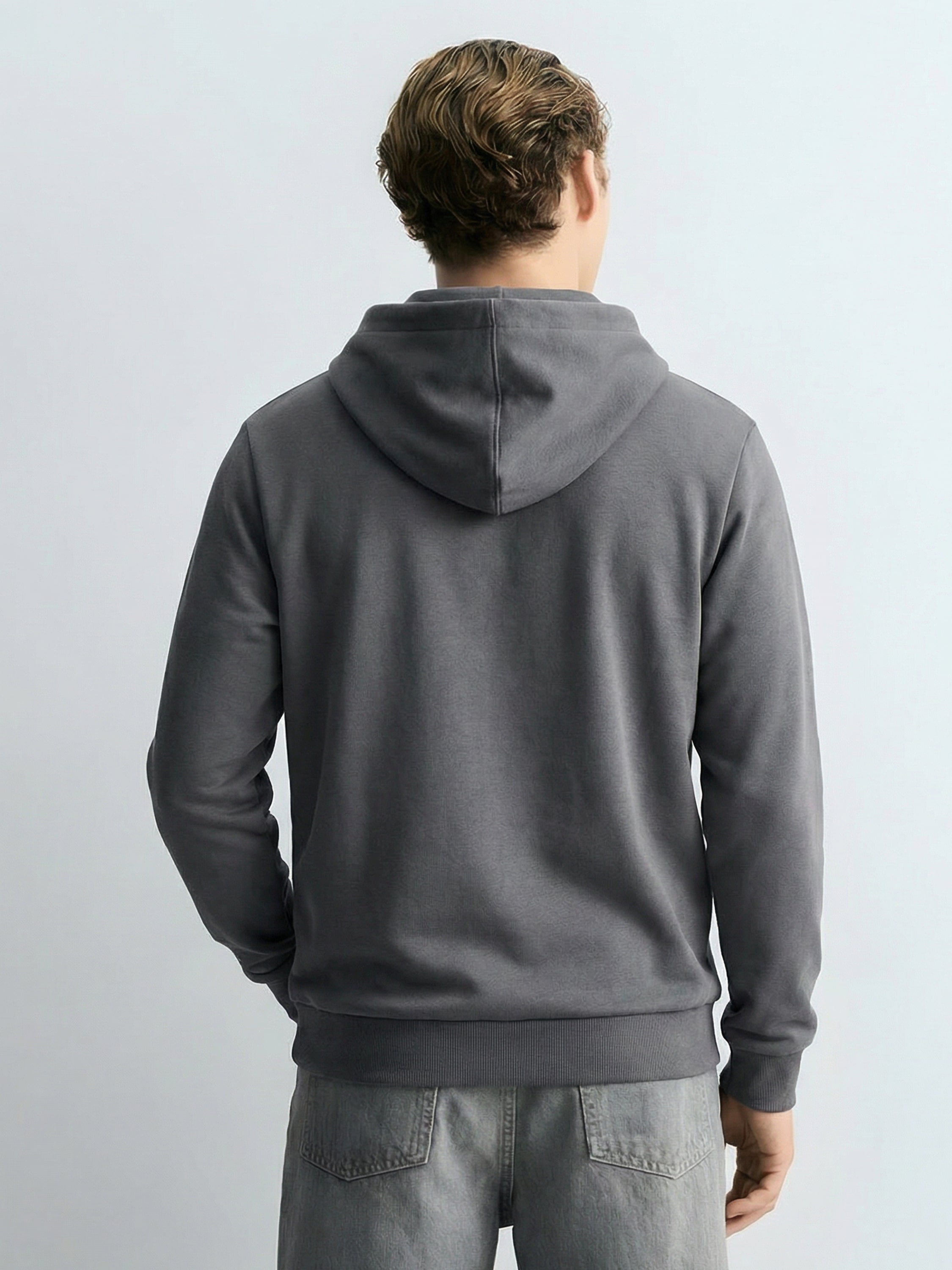 Highlander Men Grey Hooded Pullover Sweatshirt - Grey - Image 3