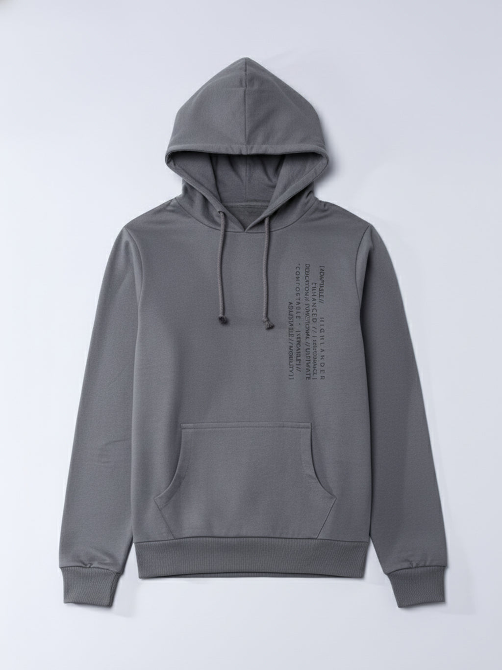 Highlander Men Grey Hooded Pullover Sweatshirt - Grey - Image 4