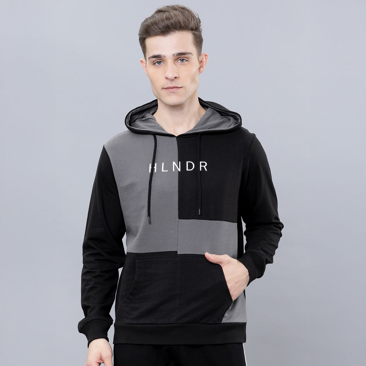 Highlander Men Black Hooded Pullover Sweatshirt - Black - Image 1
