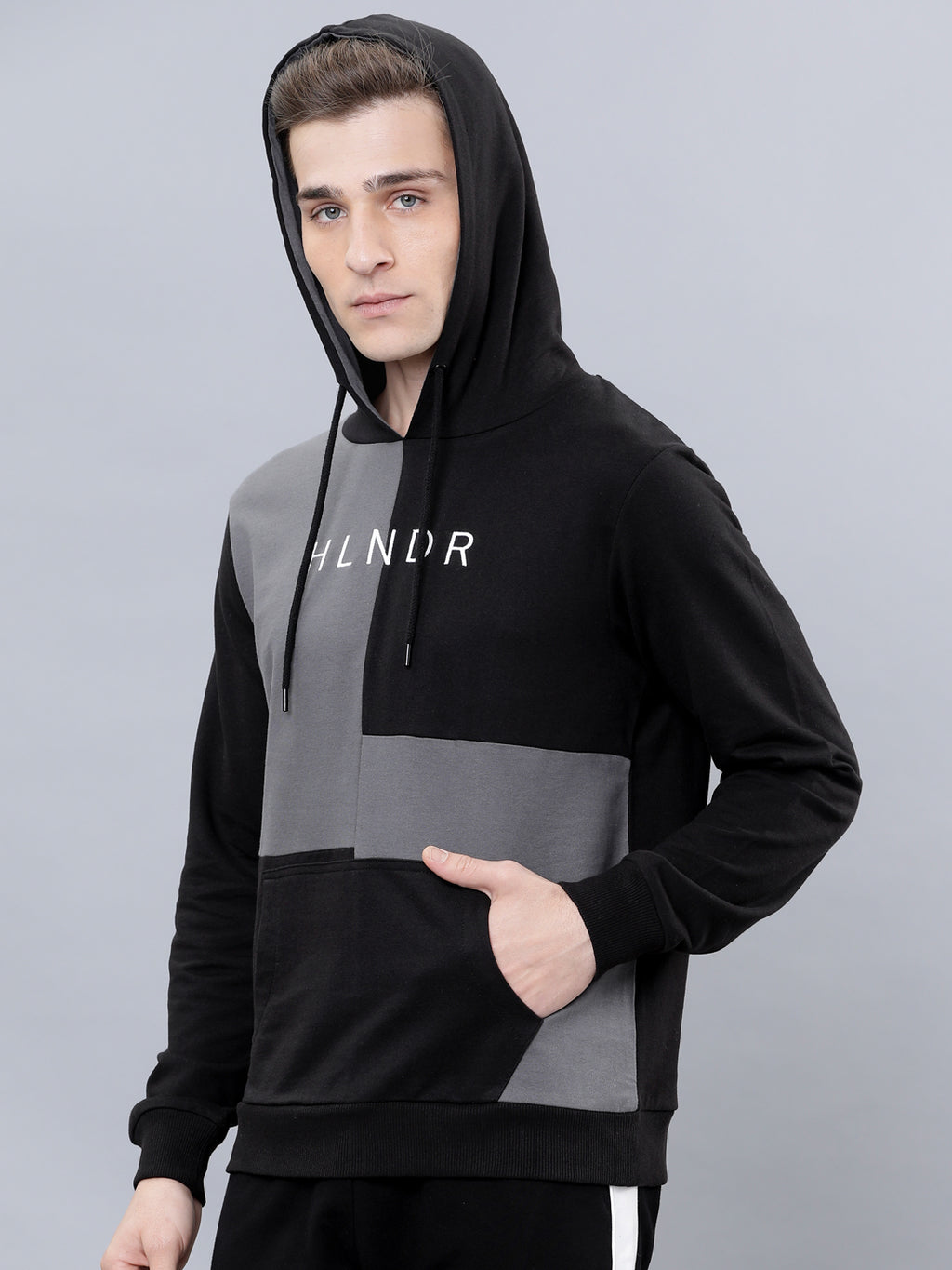 Highlander Men Black Hooded Pullover Sweatshirt - Black - Image 2