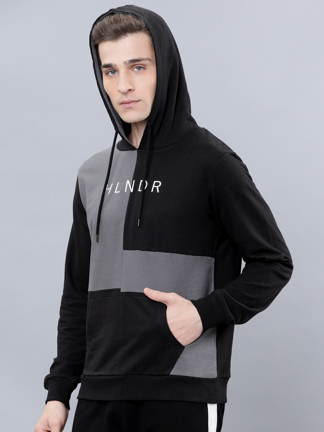 Highlander Men Black Hooded Pullover Sweatshirt - Black - Image 2