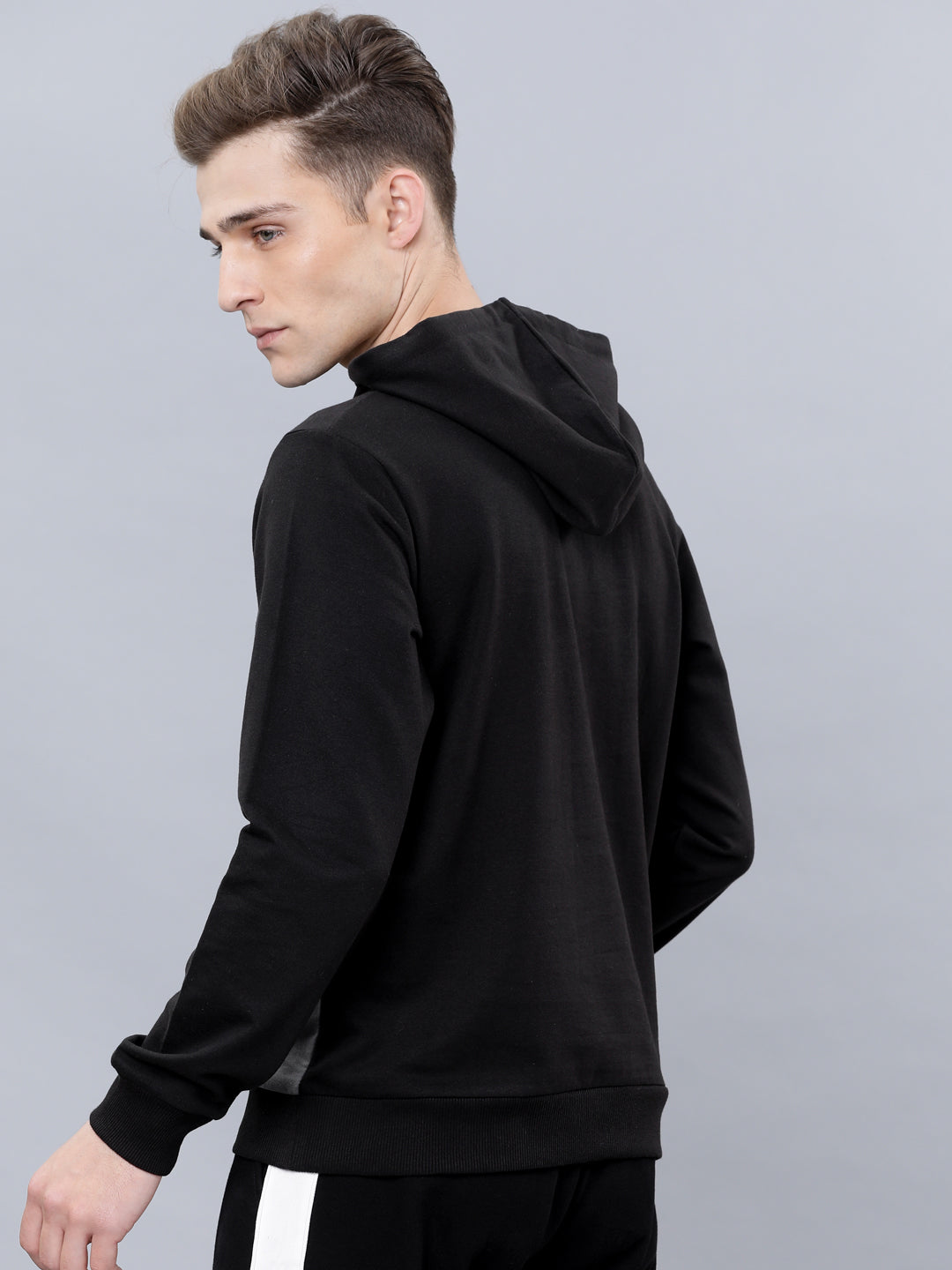 Highlander Men Black Hooded Pullover Sweatshirt - Black - Image 3