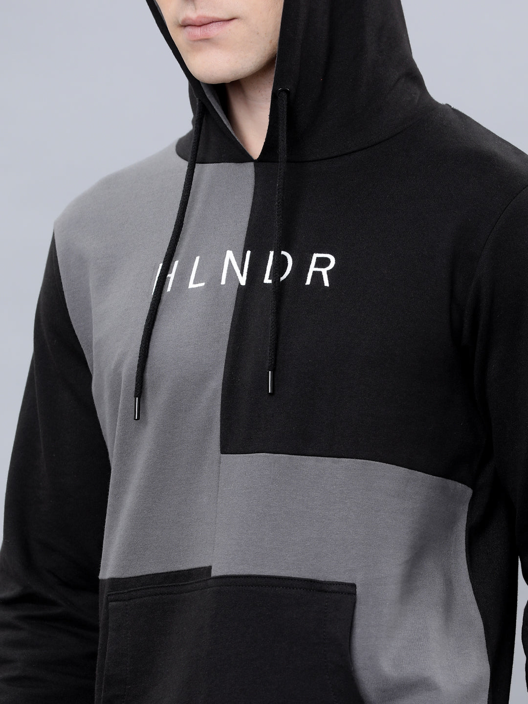 Highlander Men Black Hooded Pullover Sweatshirt - Black - Image 4