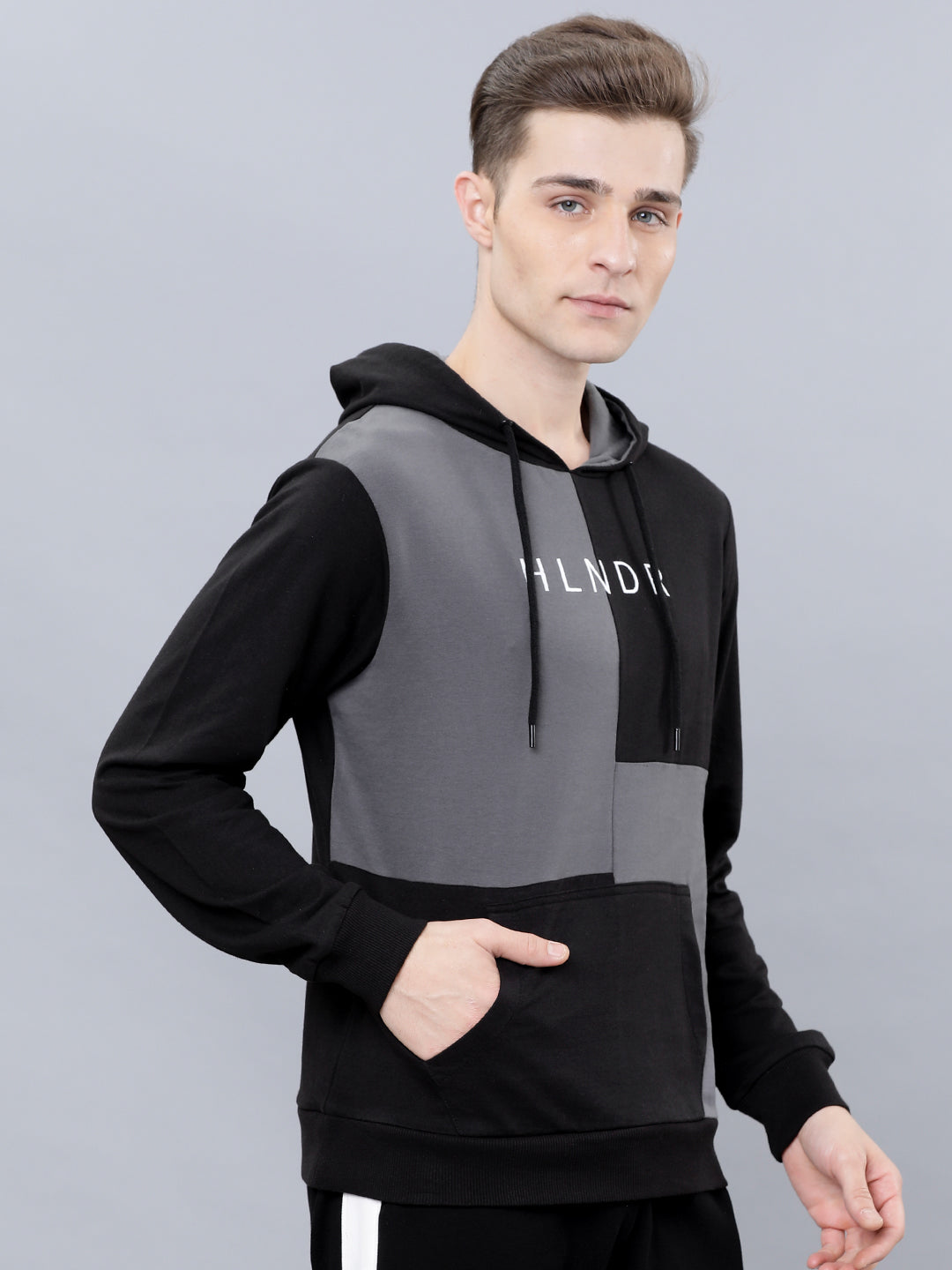 Highlander Men Black Hooded Pullover Sweatshirt - Black - Image 6