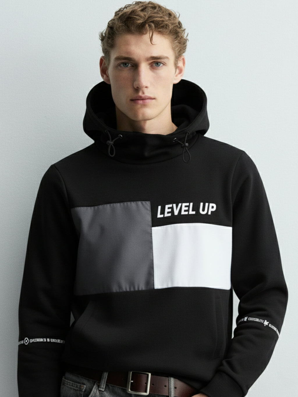 Highlander Men Black Hooded Pullover Sweatshirt - Black - Image 1