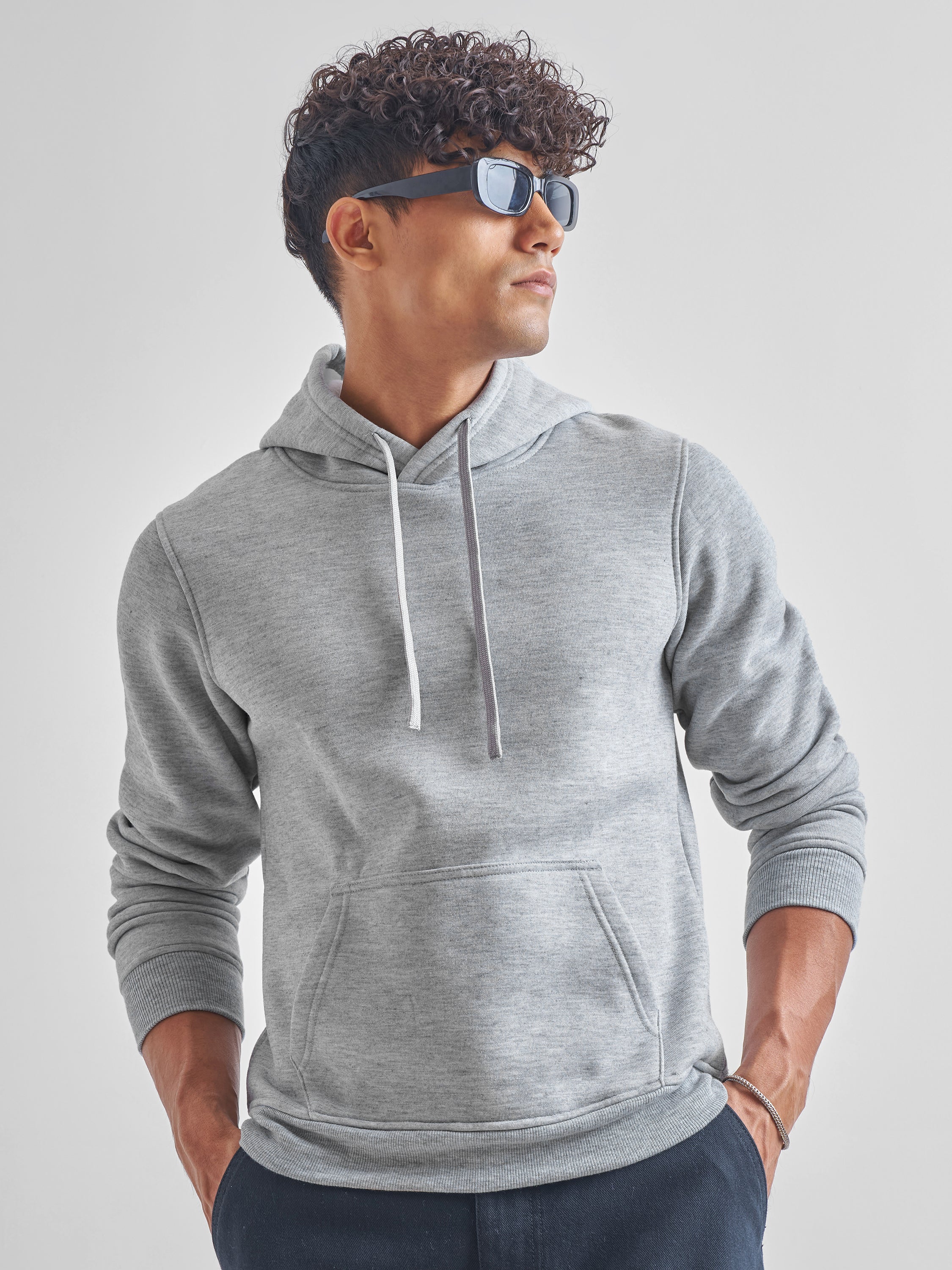 Highlander Men Grey Hooded Pullover Sweatshirt - Grey - Image 1