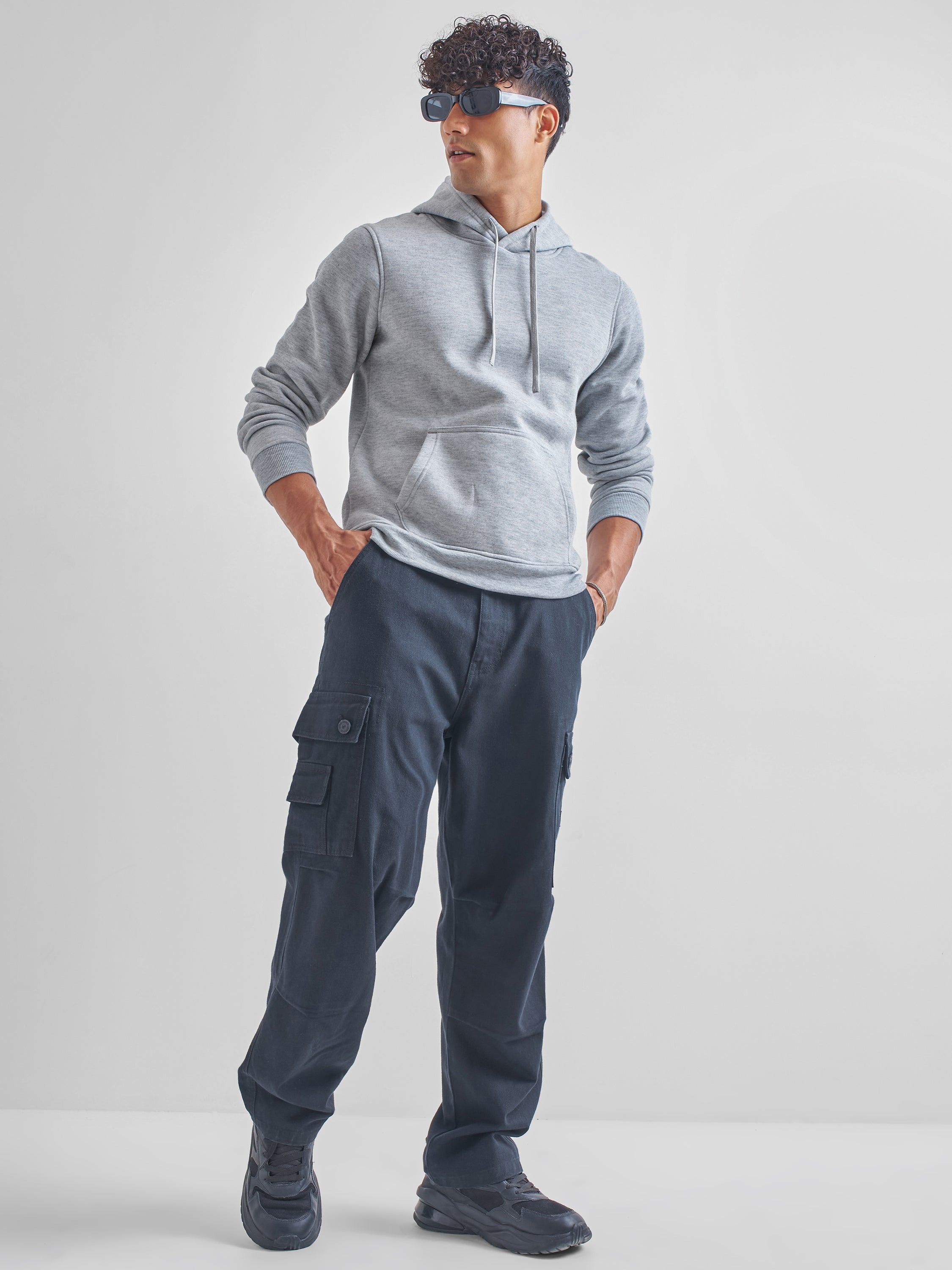 Highlander Men Grey Hooded Pullover Sweatshirt - Grey - Image 2