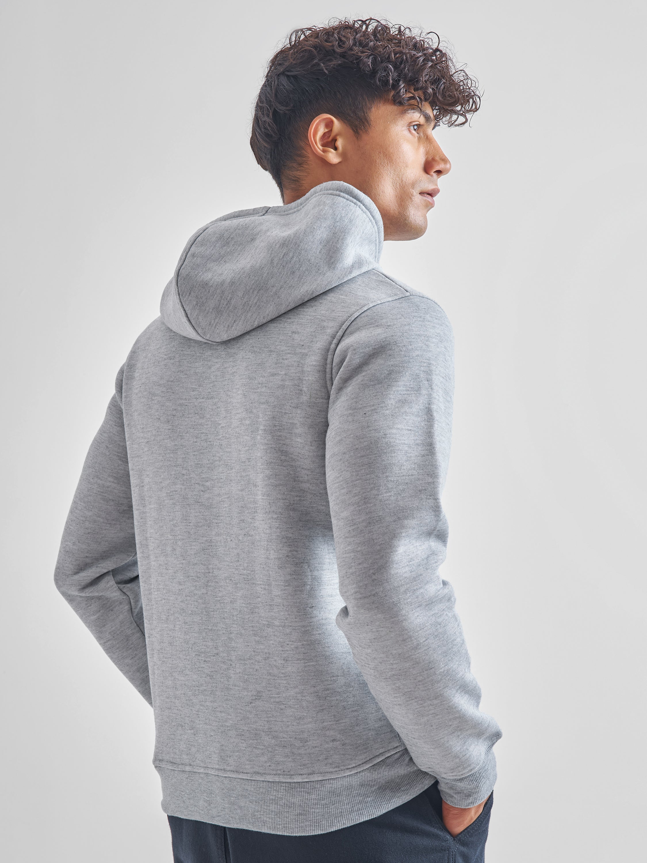 Highlander Men Grey Hooded Pullover Sweatshirt - Grey - Image 3