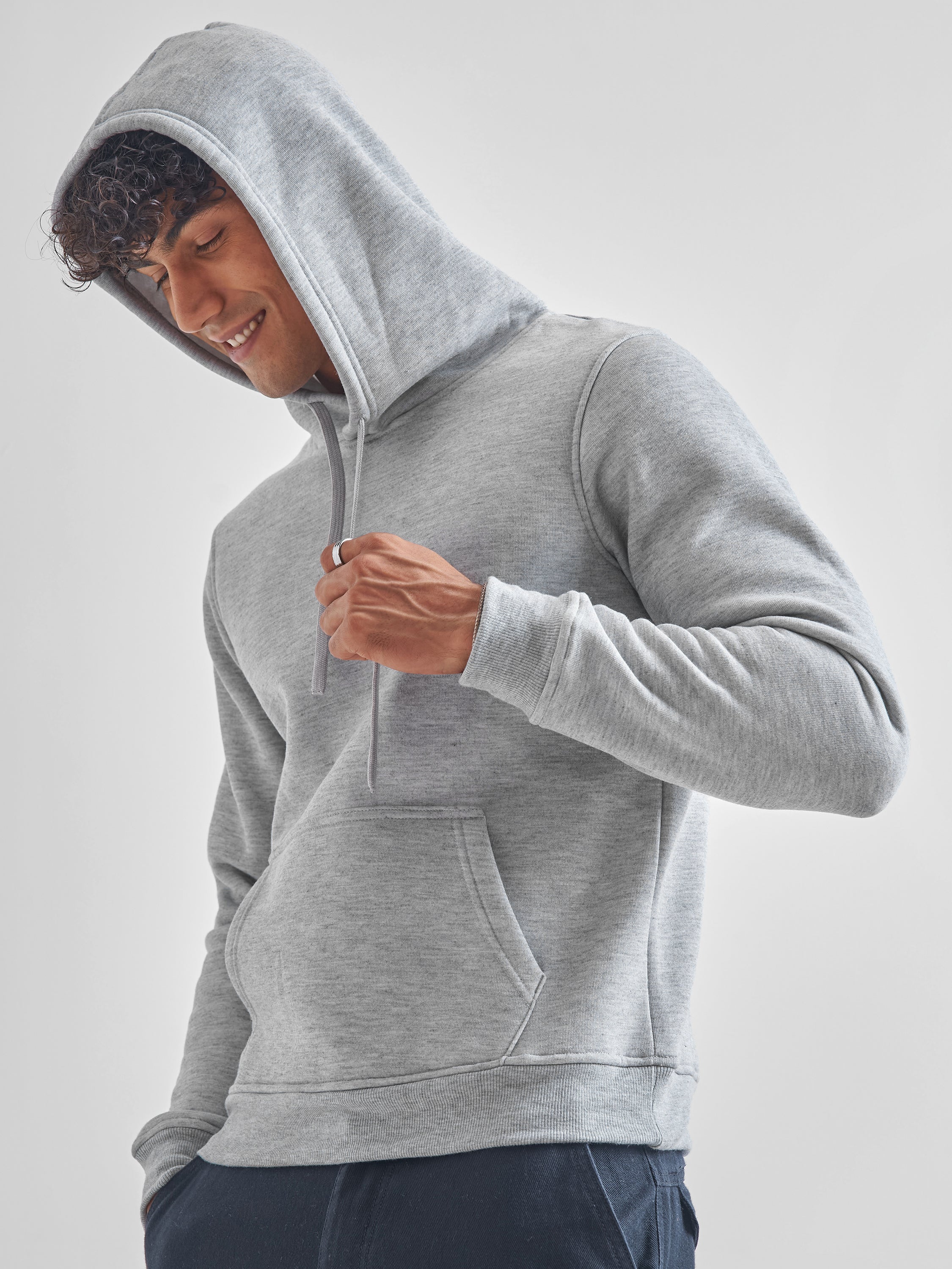 Highlander Men Grey Hooded Pullover Sweatshirt - Grey - Image 4