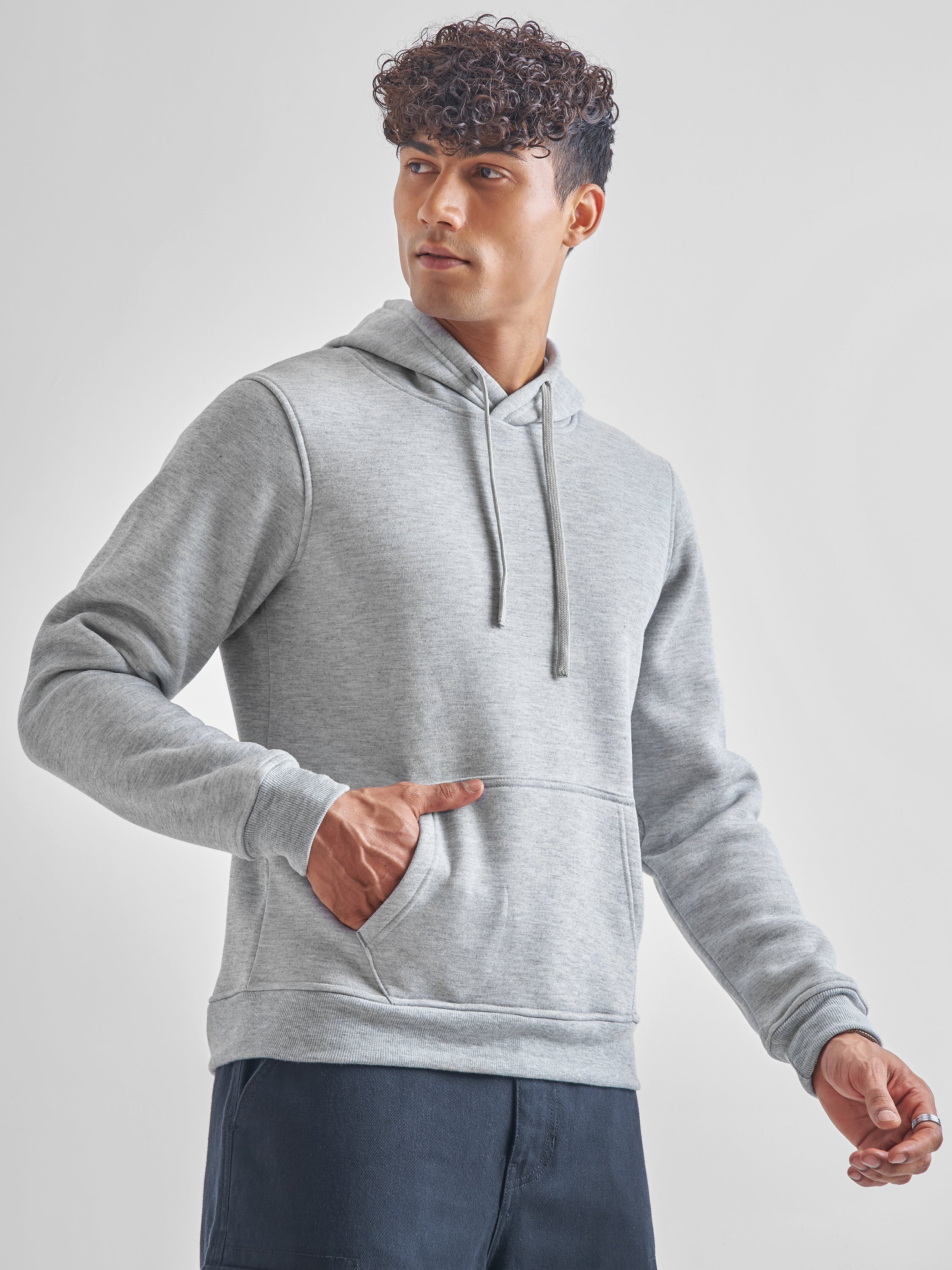 Highlander Men Grey Hooded Pullover Sweatshirt - Grey - Image 6