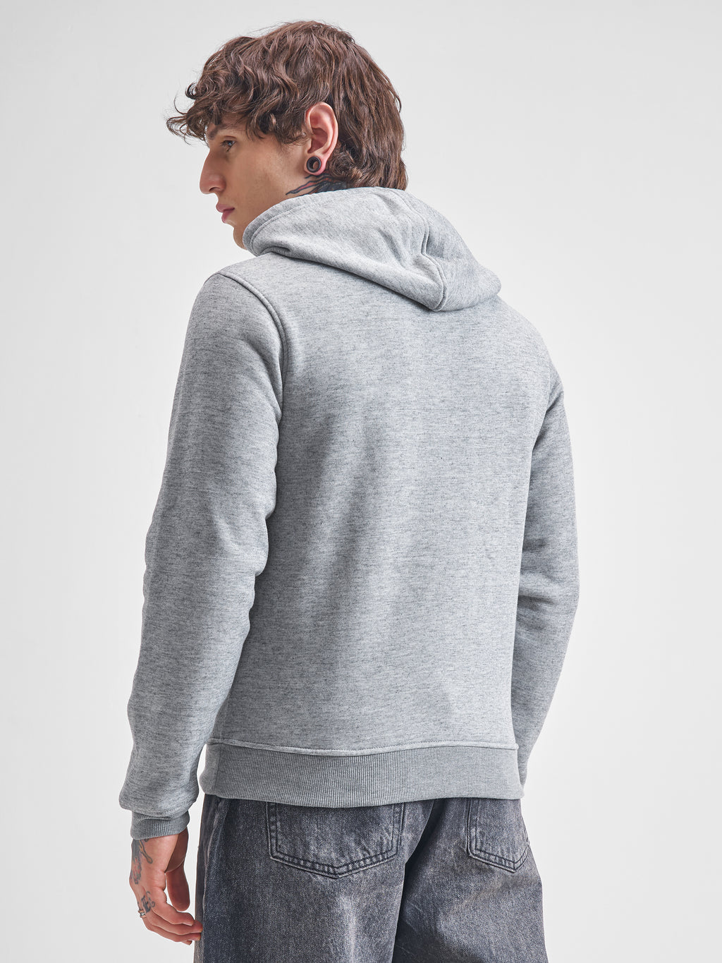 Highlander Men Grey Hooded Pullover Sweatshirt - Grey - Image 3
