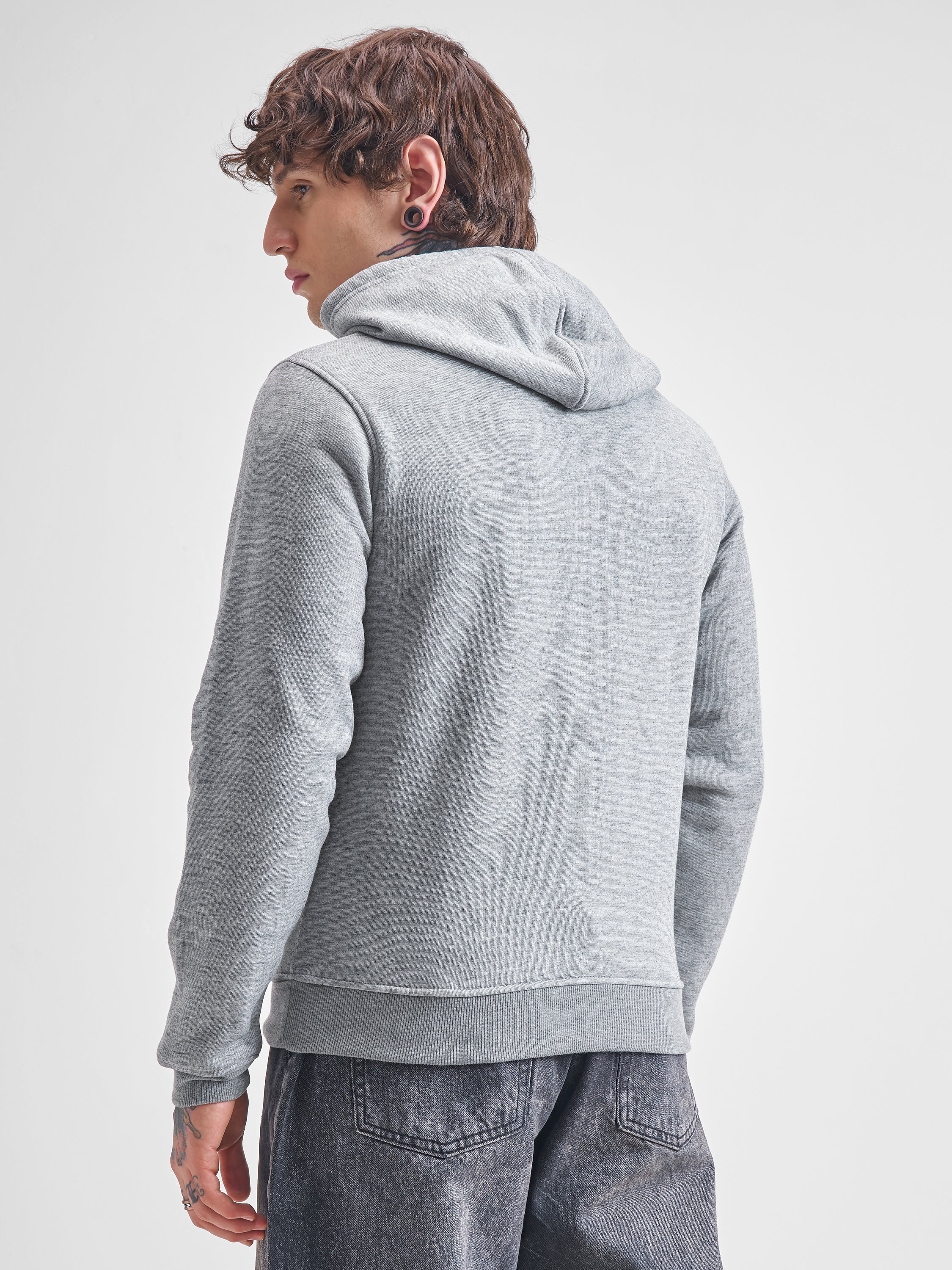 Highlander Men Grey Hooded Pullover Sweatshirt - Grey - Image 3