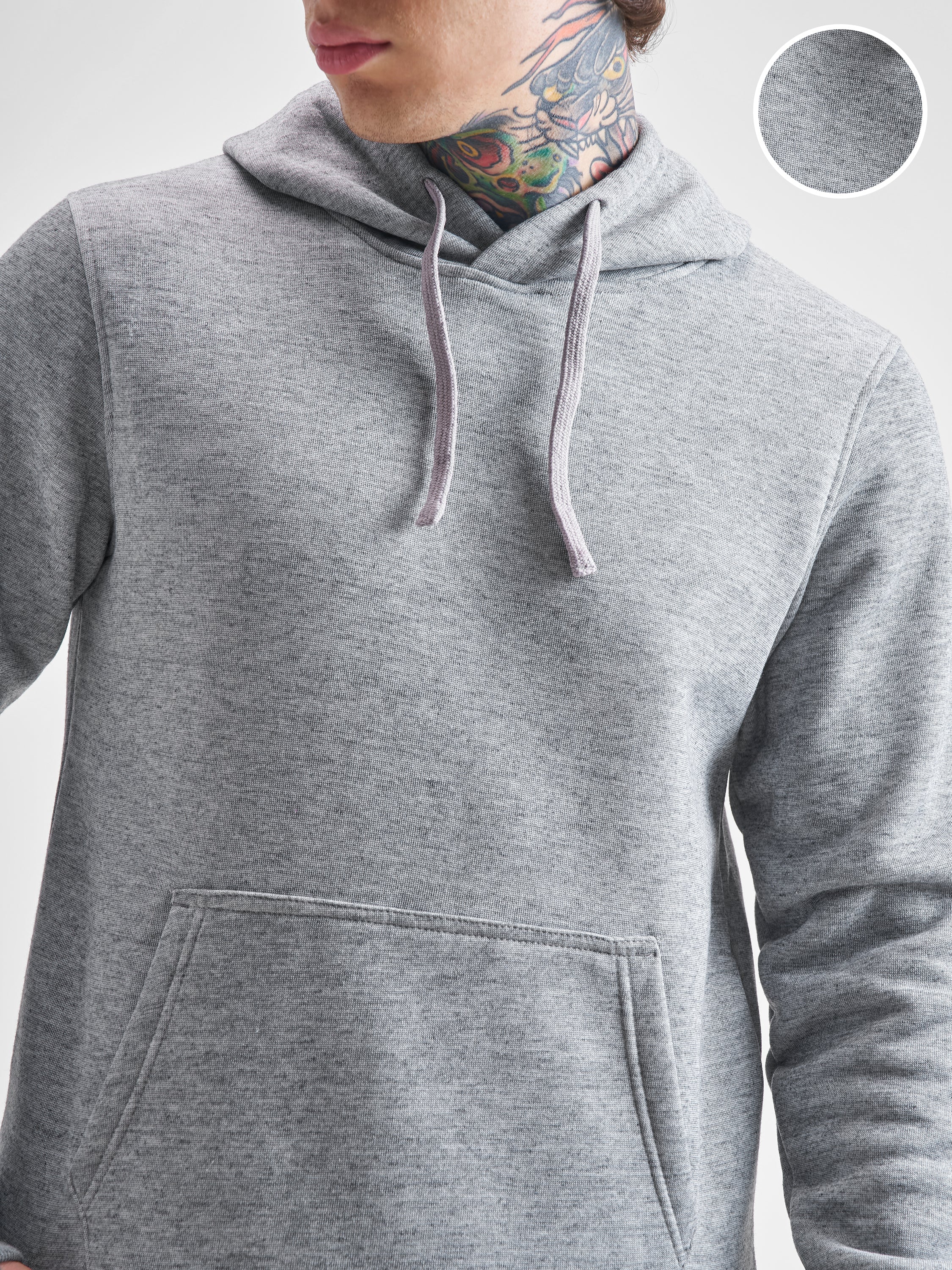 Highlander Men Grey Hooded Pullover Sweatshirt - Grey - Image 5