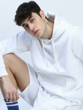 Highlander Men White Hooded Pullover Sweatshirt - White - Image 1