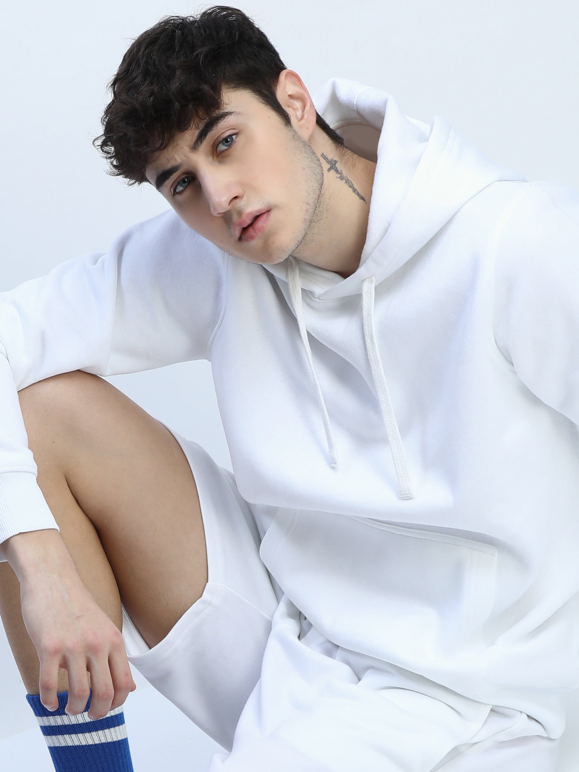 Highlander Men White Hooded Pullover Sweatshirt - White - Image 1