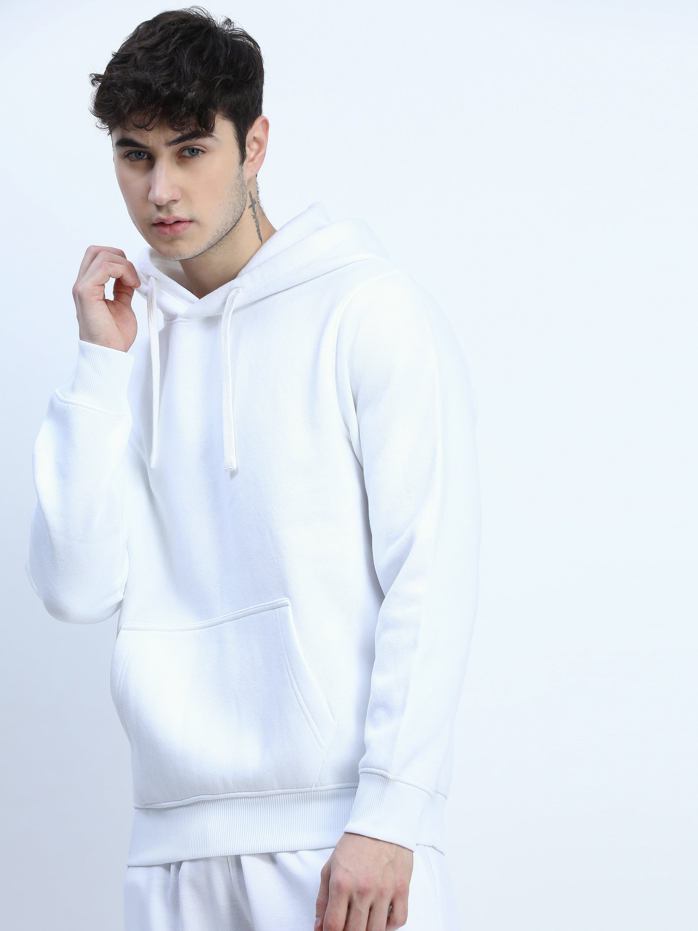 Highlander Men White Hooded Pullover Sweatshirt - White - Image 2