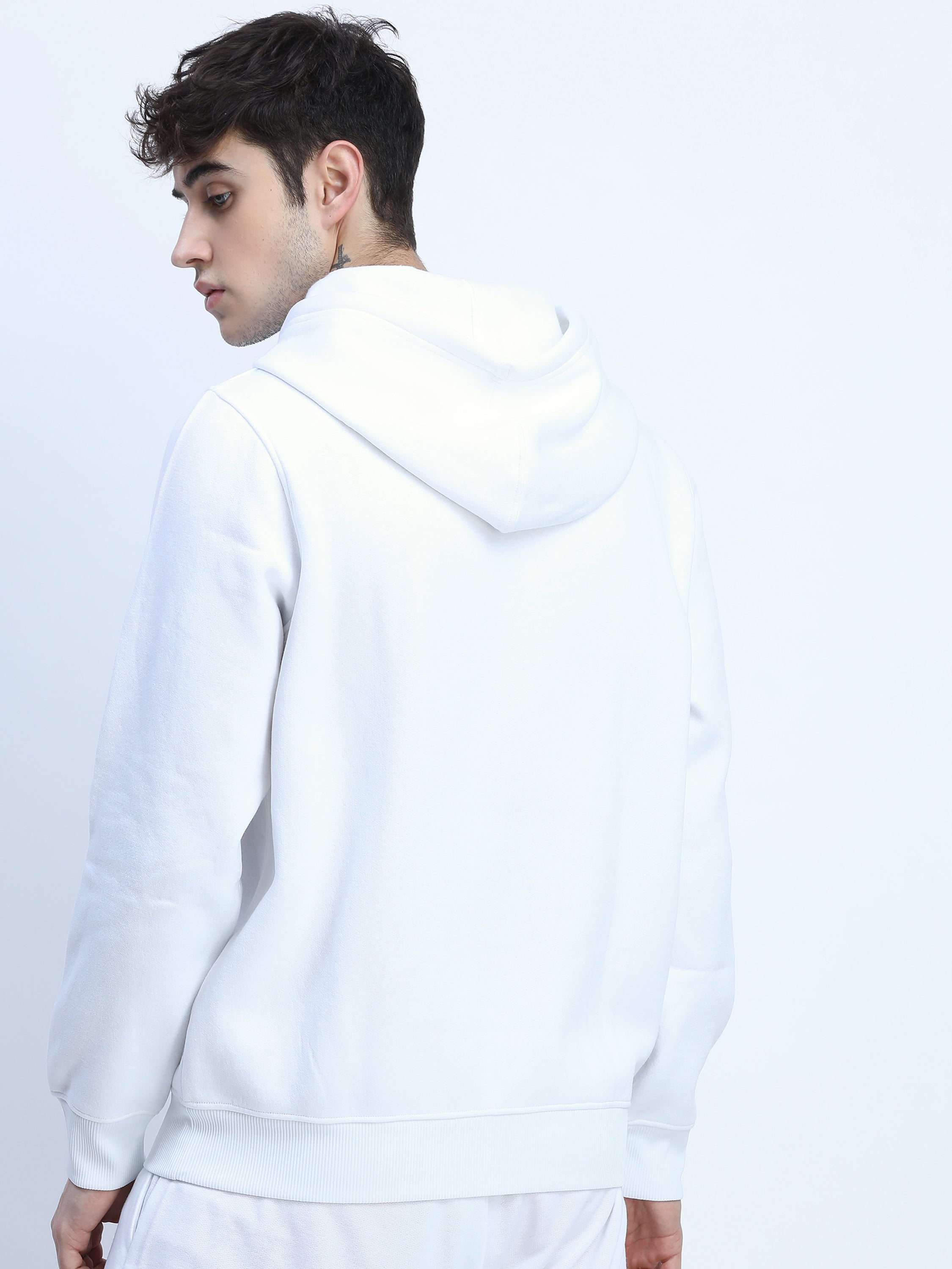Highlander Men White Hooded Pullover Sweatshirt - White - Image 3
