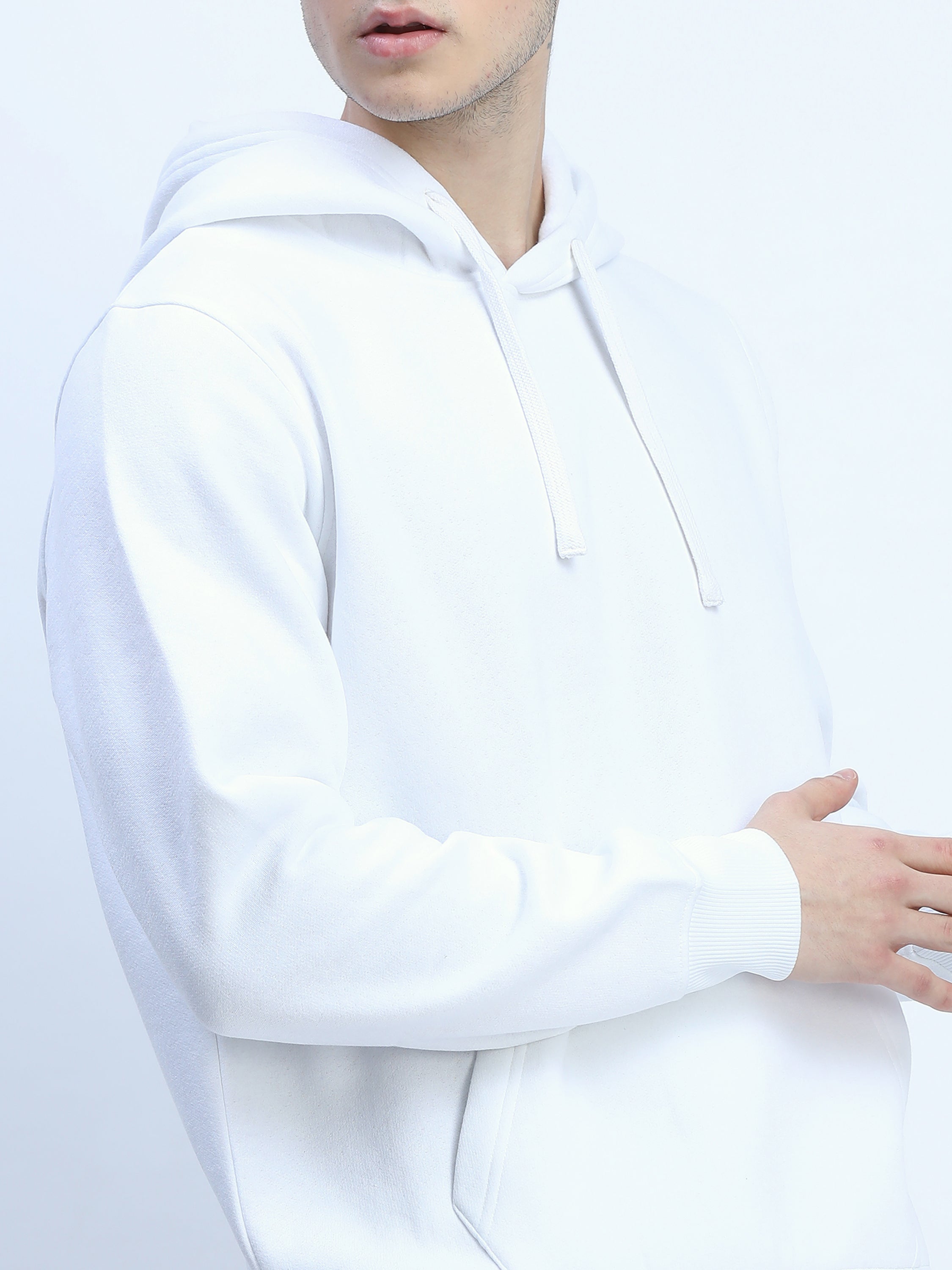 Highlander Men White Hooded Pullover Sweatshirt - White - Image 4