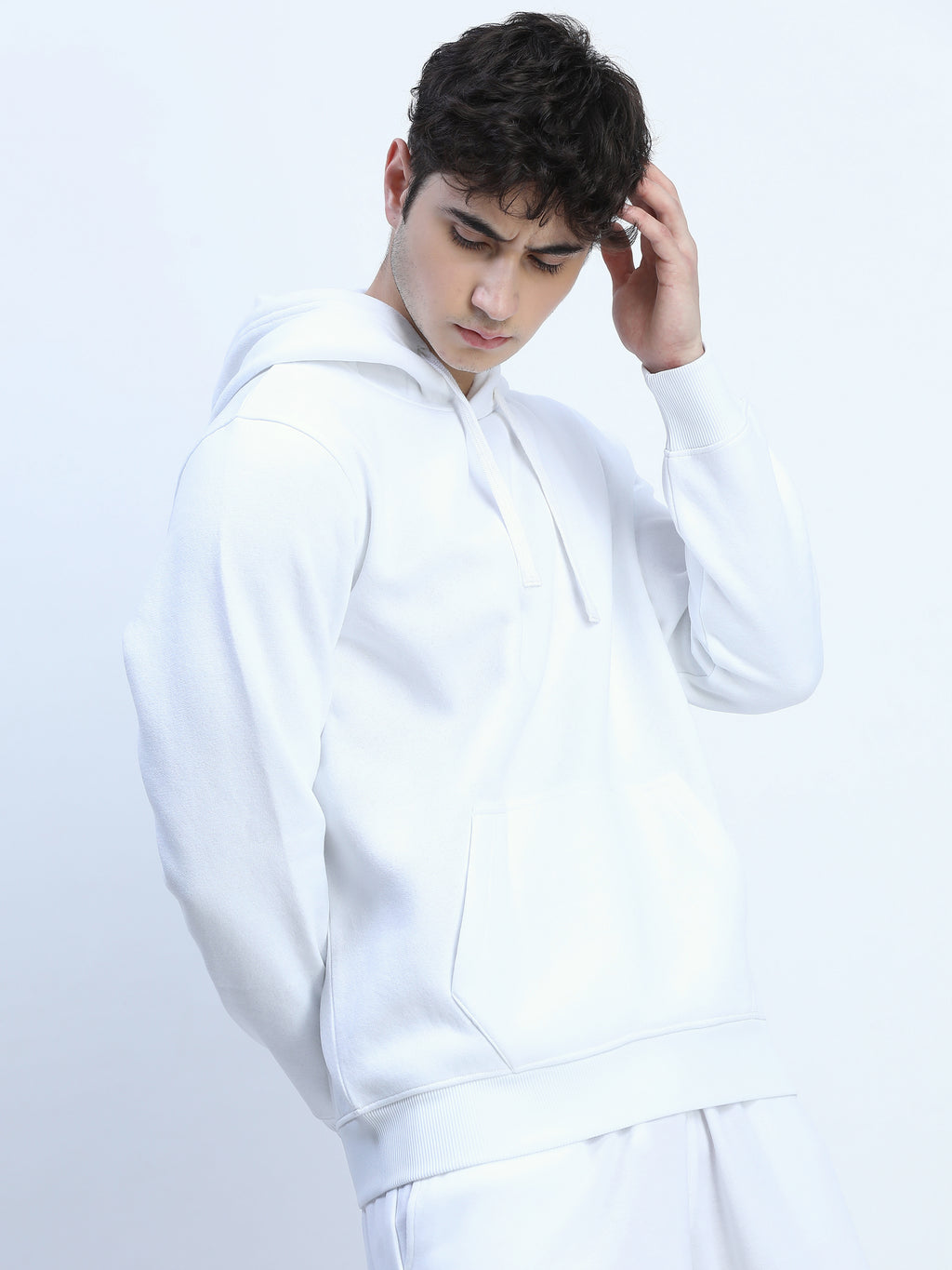 Highlander Men White Hooded Pullover Sweatshirt - White - Image 6