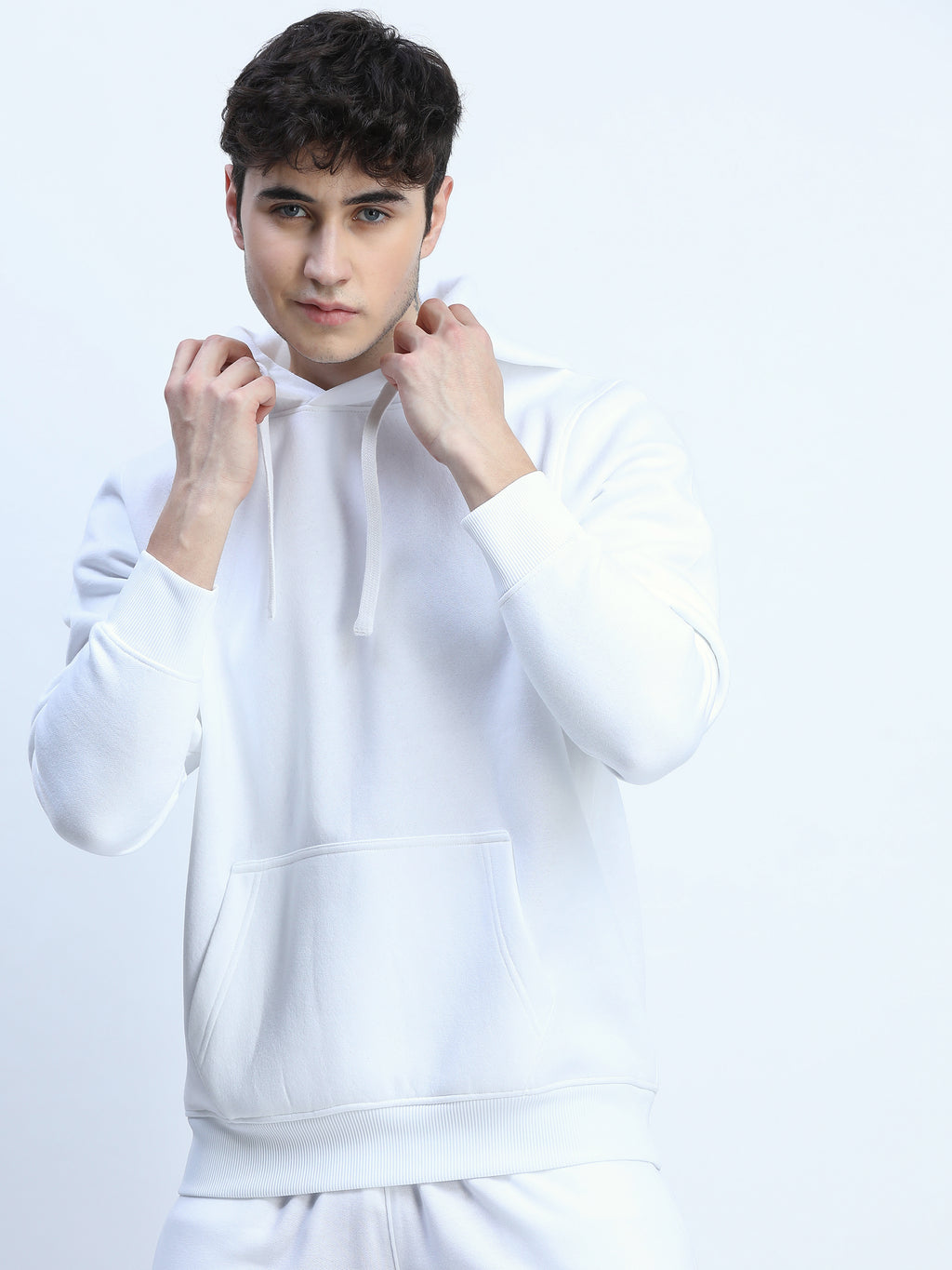 Highlander Men White Hooded Pullover Sweatshirt - White - Image 7