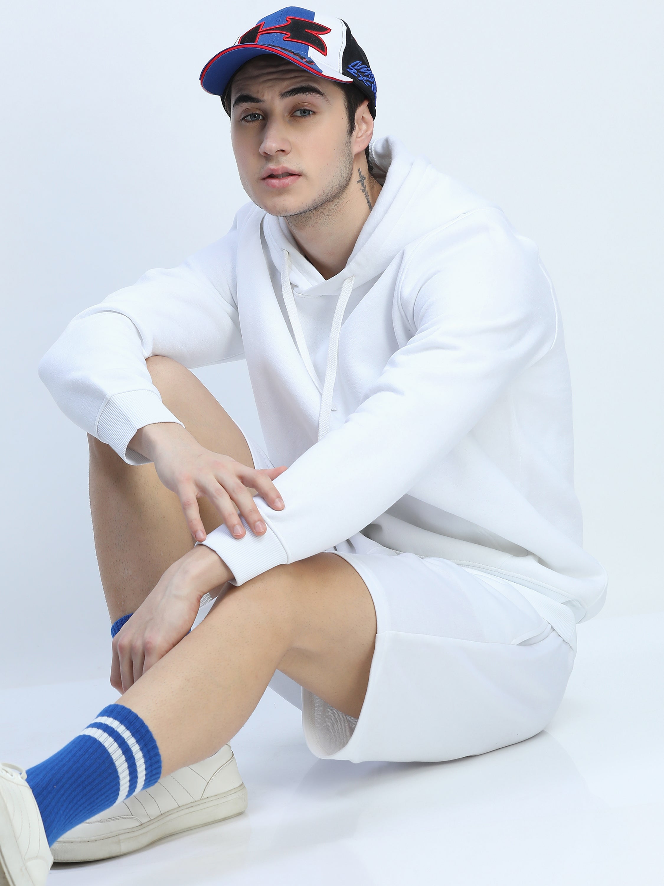 Highlander Men White Hooded Pullover Sweatshirt - White - Image 8