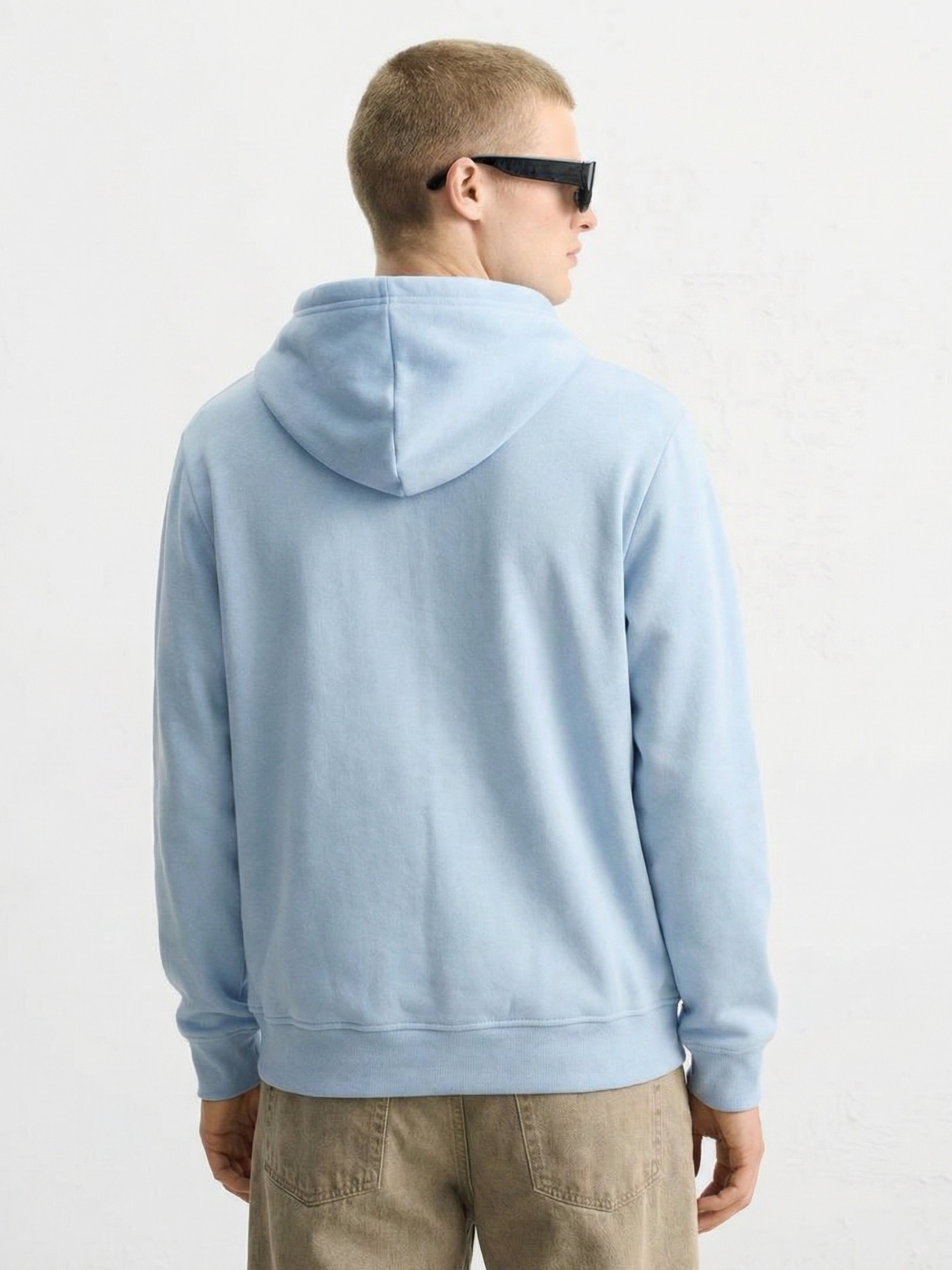 Highlander Men Blue Hooded Pullover Sweatshirt - Blue - Image 2