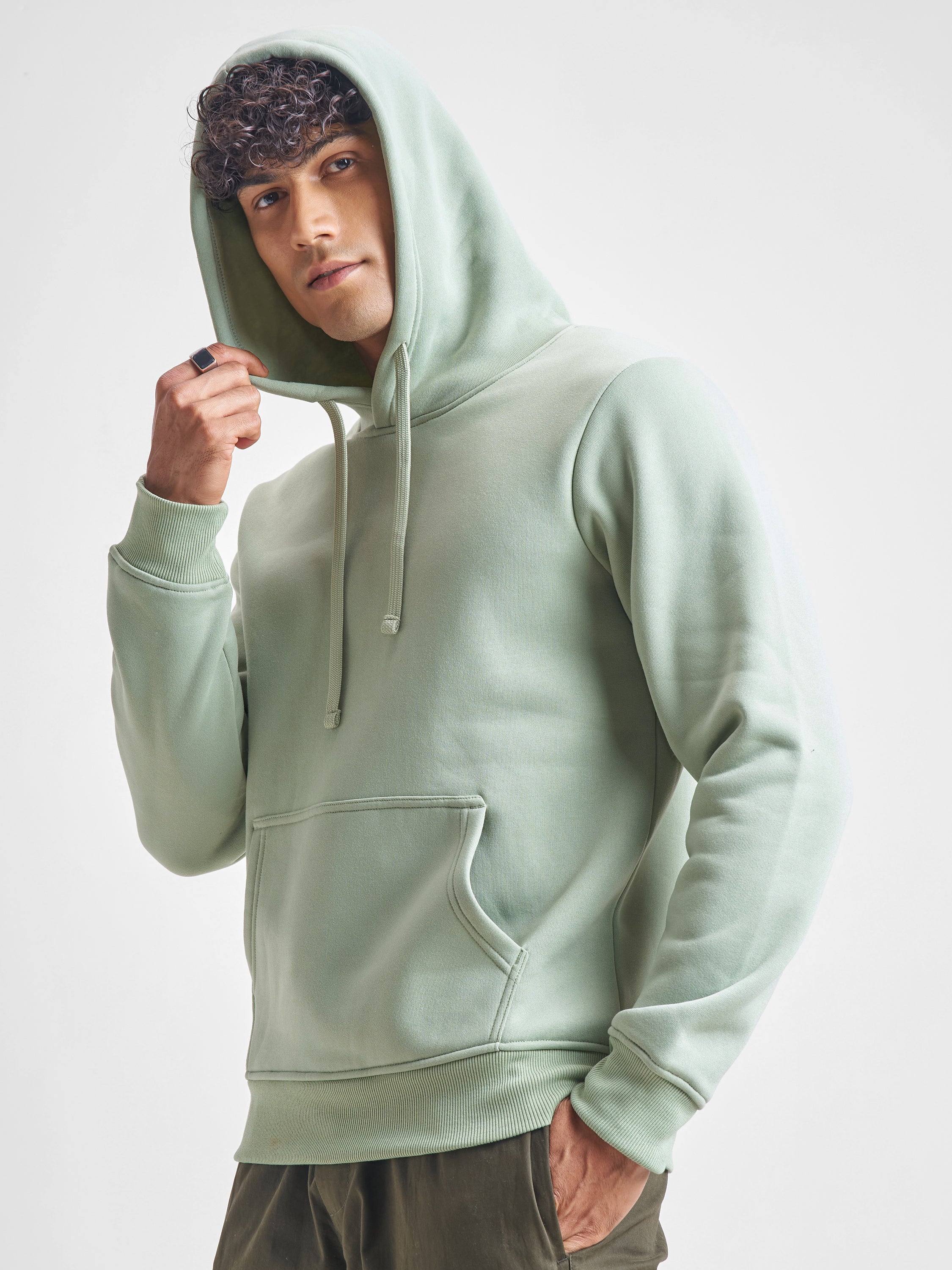 Highlander Men Green Hooded Pullover Sweatshirt - Green - Image 4