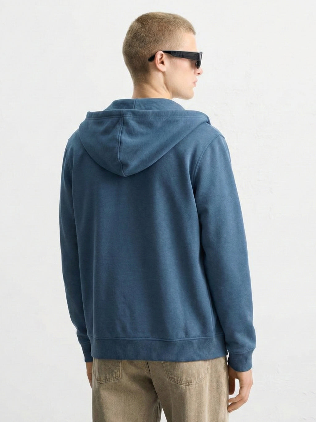 Highlander Men Blue Hooded Front-Open Sweatshirt - Blue - Image 2
