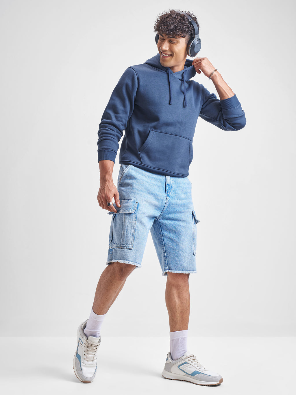 Highlander Men Blue Hooded Pullover Sweatshirt - Blue - Image 2