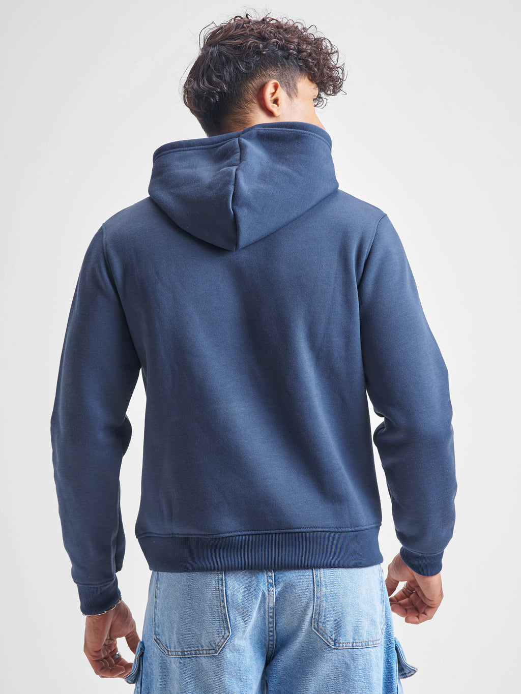 Highlander Men Blue Hooded Pullover Sweatshirt - Blue - Image 3