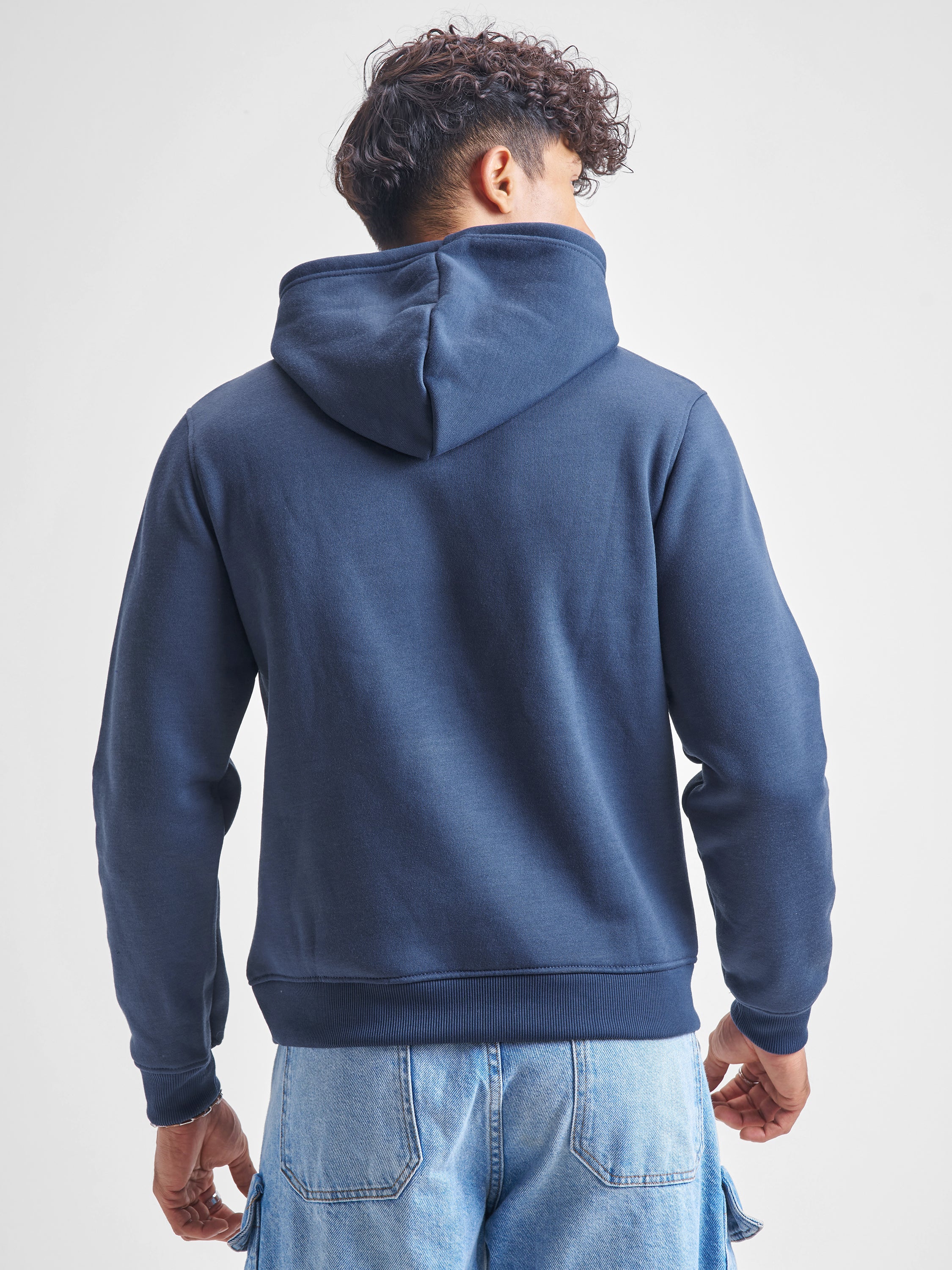 Highlander Men Blue Hooded Pullover Sweatshirt - Blue - Image 3