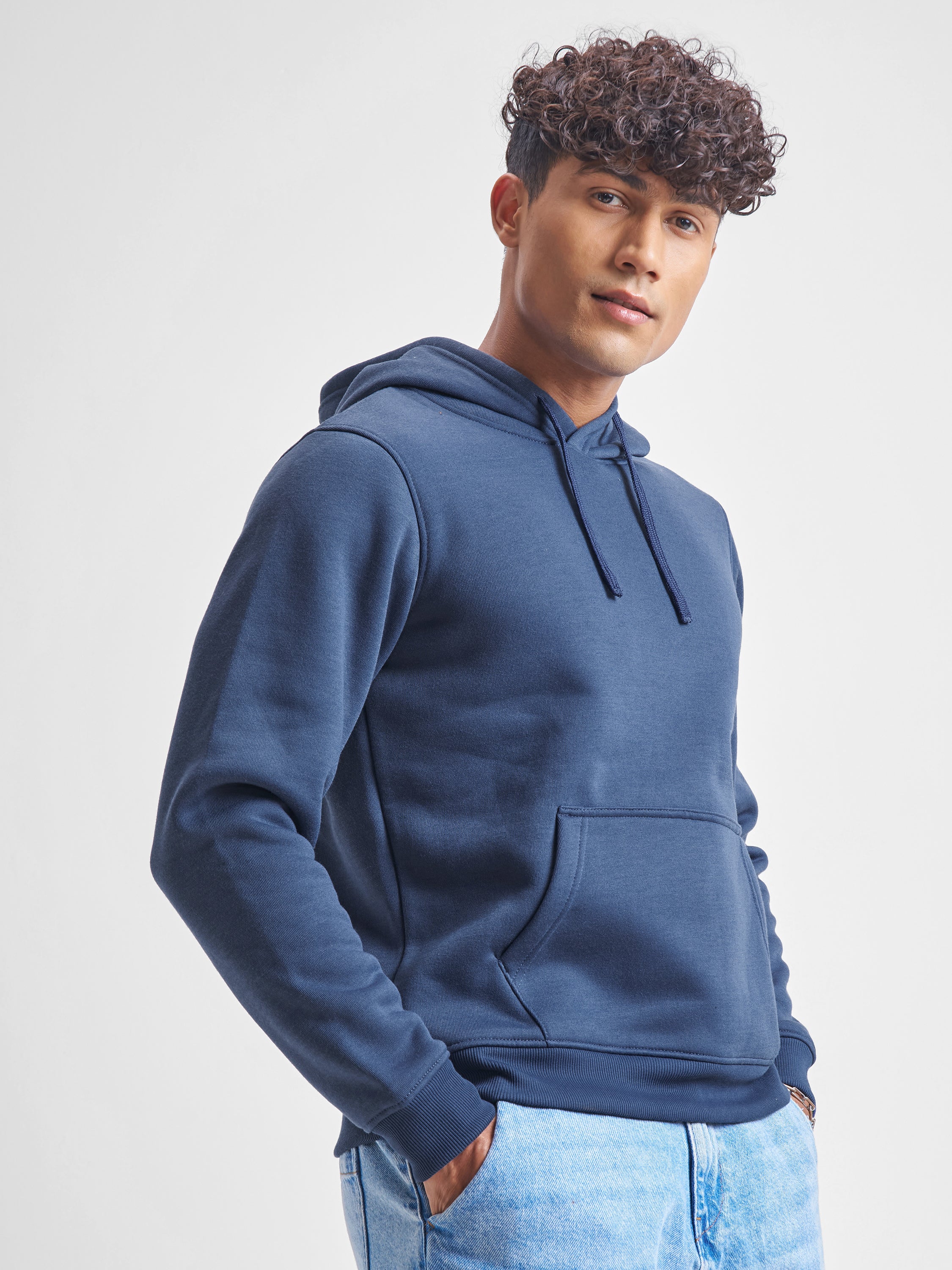 Highlander Men Blue Hooded Pullover Sweatshirt - Blue - Image 6