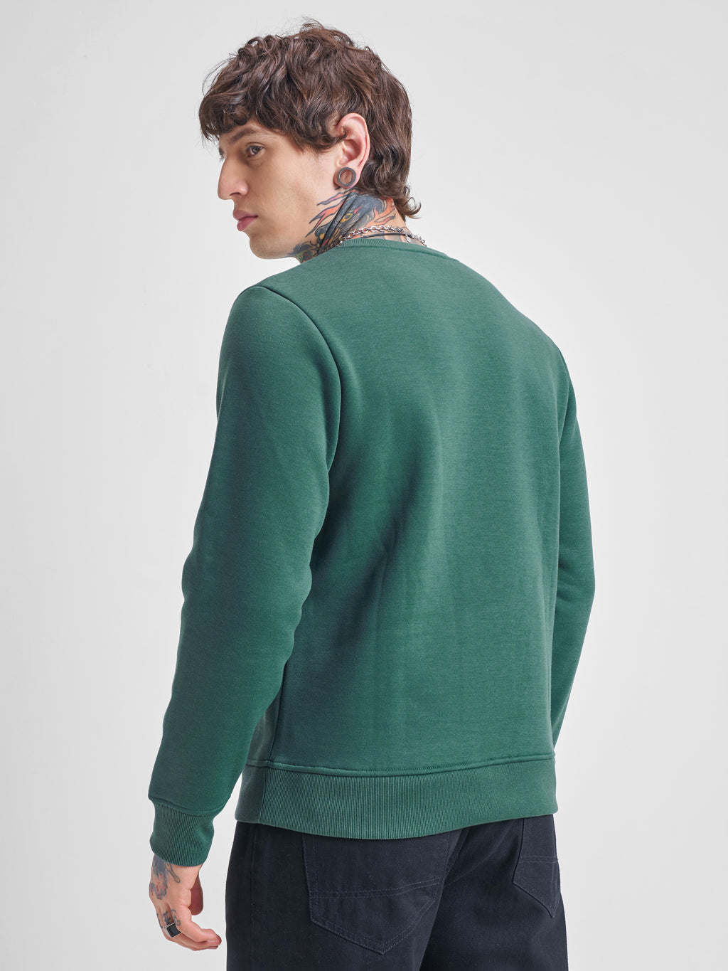 Highlander Men Green Round Neck Pullover Sweatshirt - Green - Image 3