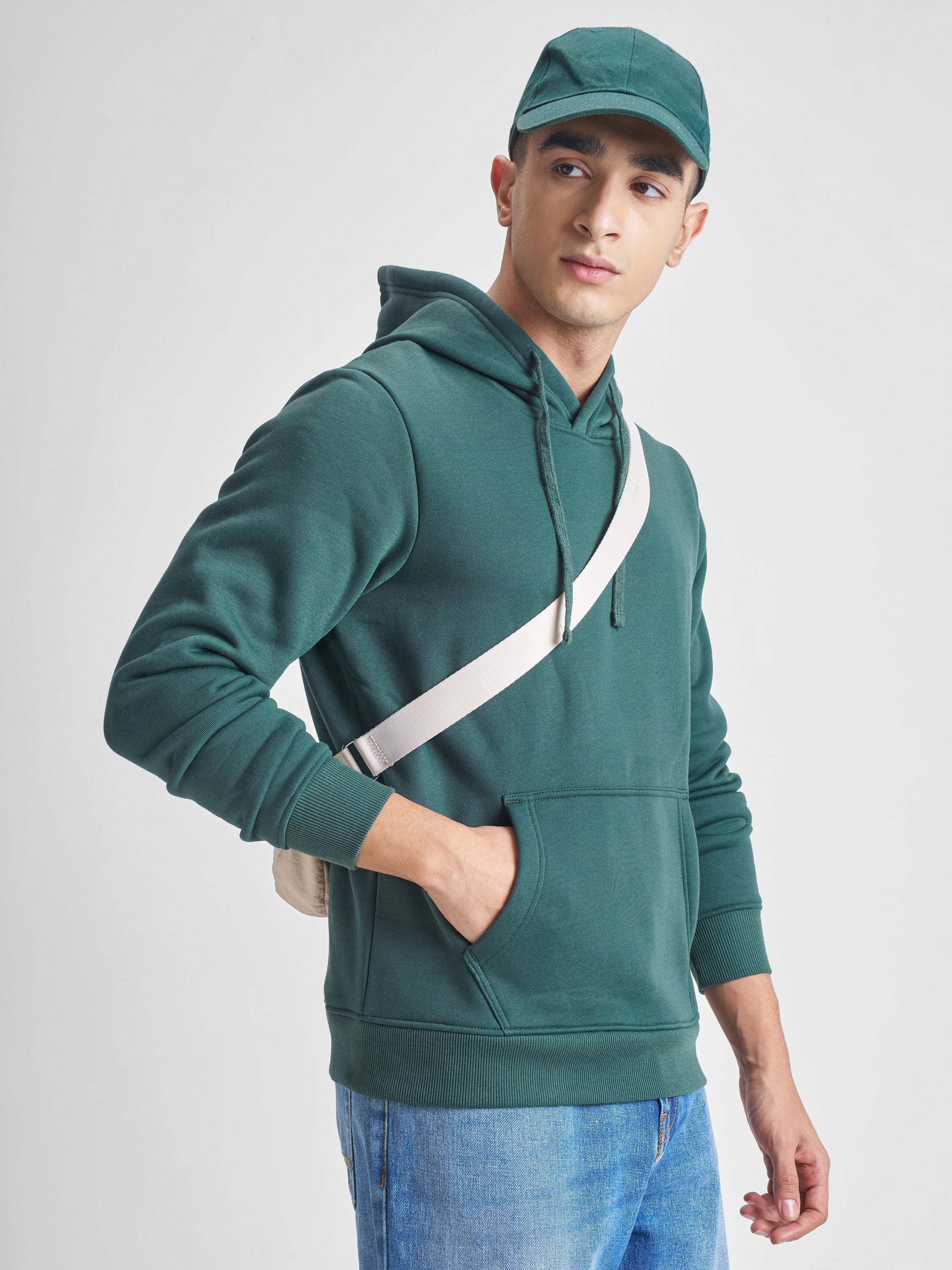 Highlander Men Green Hooded Pullover Sweatshirt - Green - Image 1