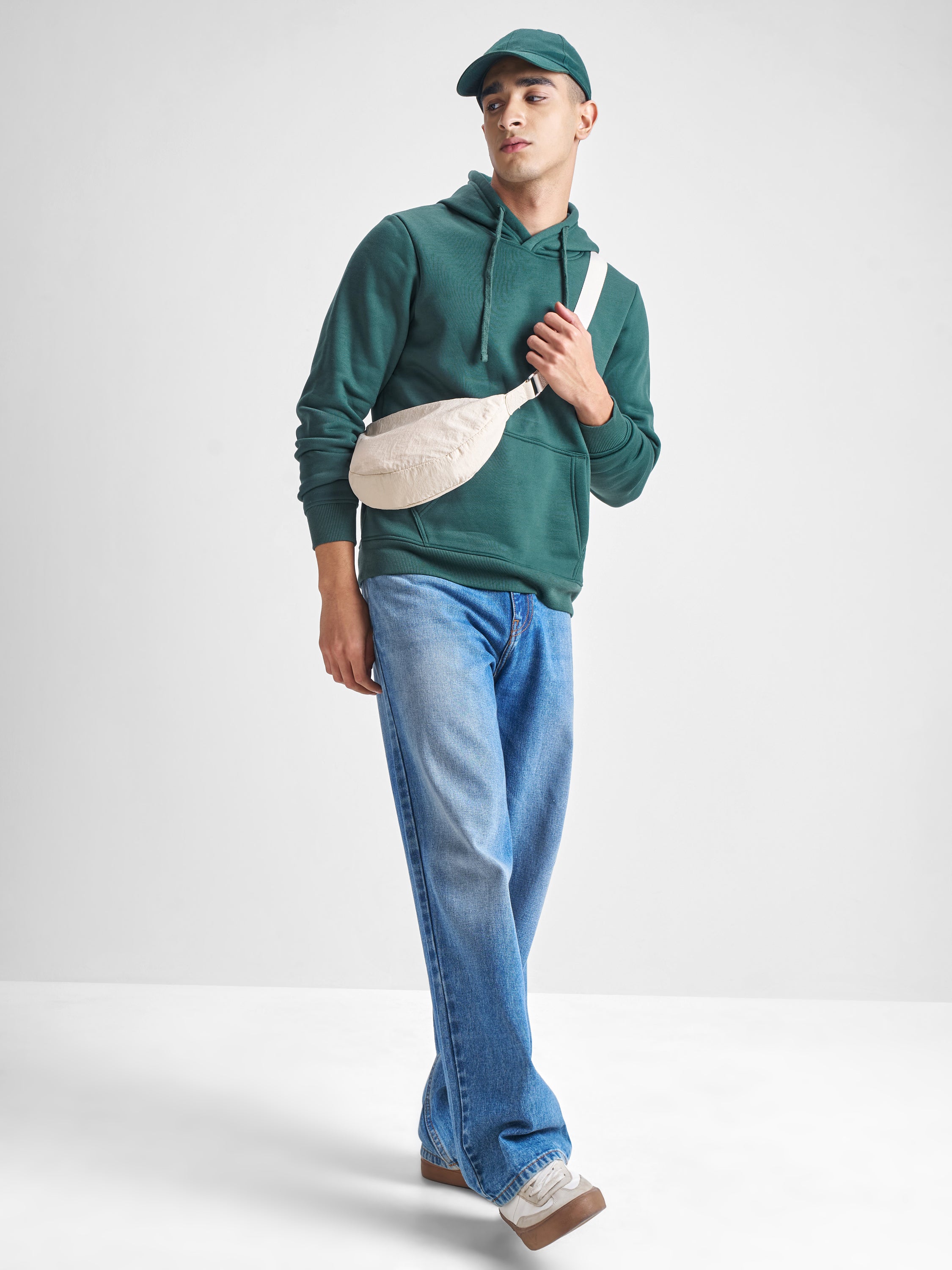 Highlander Men Green Hooded Pullover Sweatshirt - Green - Image 2