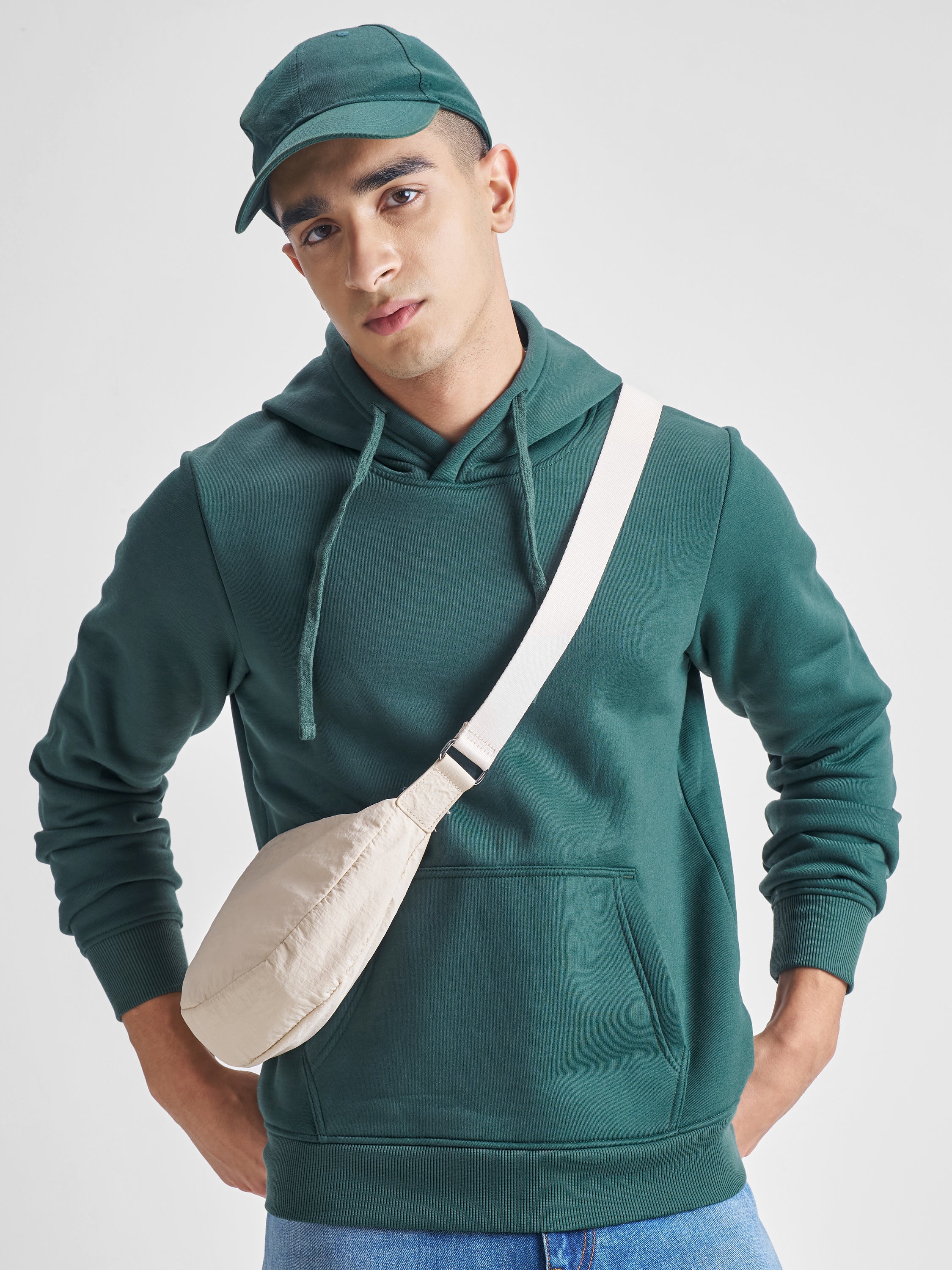 Highlander Men Green Hooded Pullover Sweatshirt - Green - Image 6