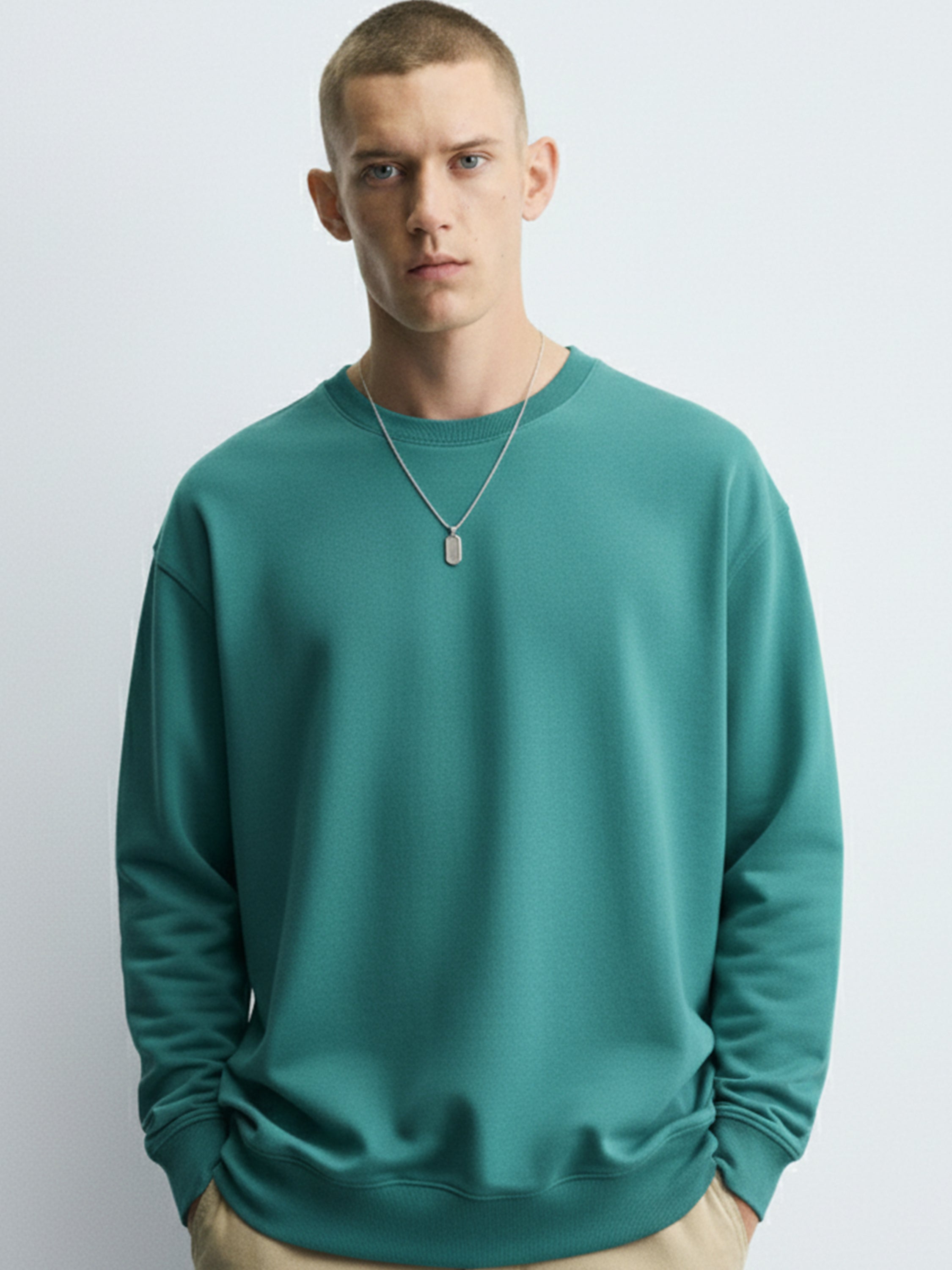 Highlander Men Green Round Neck Pullover Sweatshirt - Green - Image 1