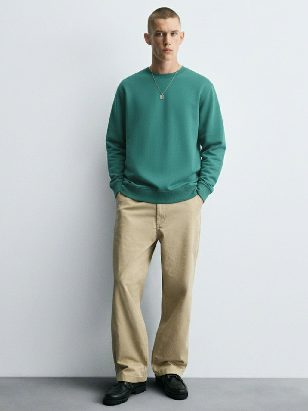 Highlander Men Green Round Neck Pullover Sweatshirt - Green - Image 3