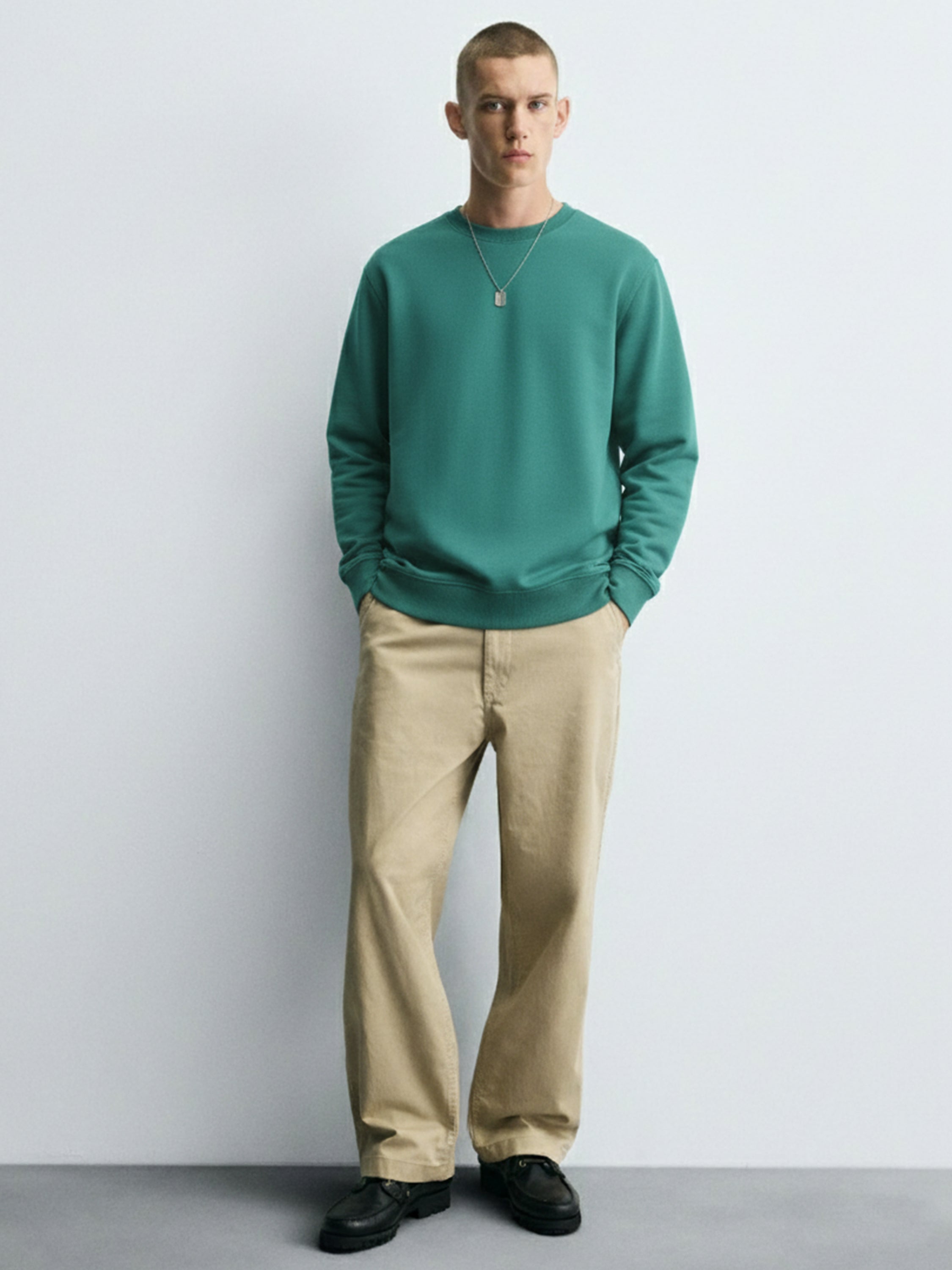 Highlander Men Green Round Neck Pullover Sweatshirt - Green - Image 3