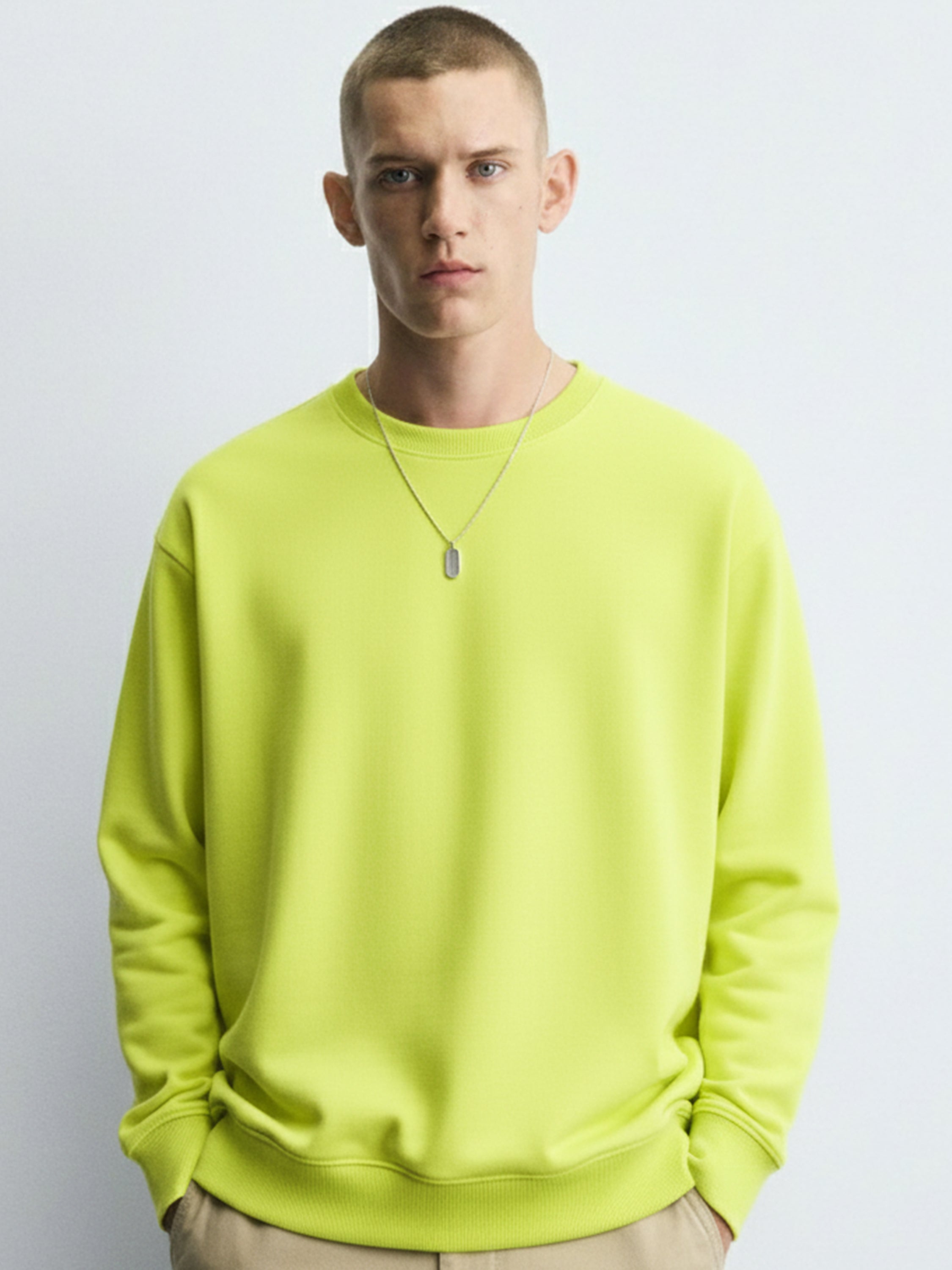 Highlander Men Yellow Round Neck Pullover Sweatshirt - Yellow - Image 1