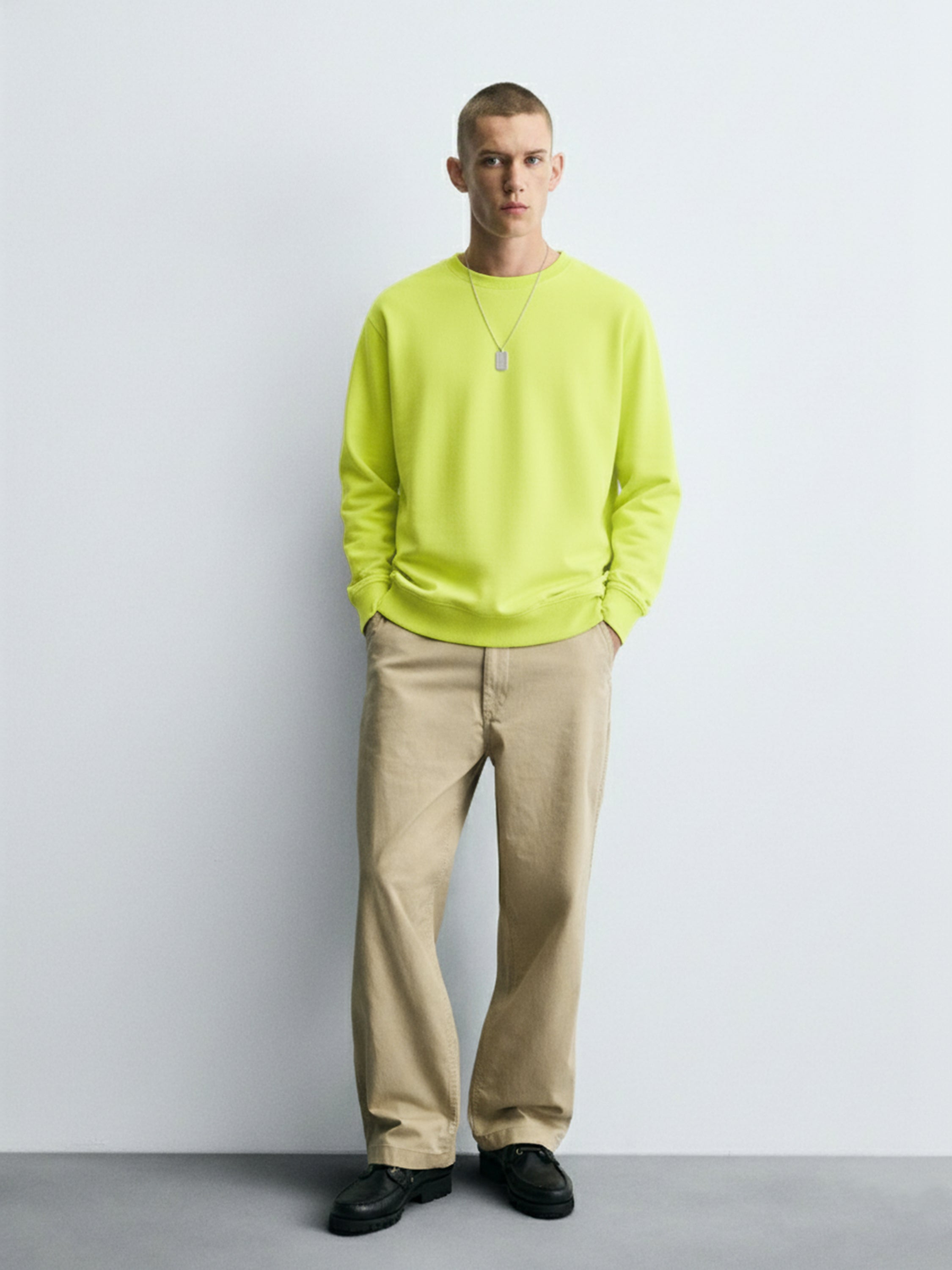 Highlander Men Yellow Round Neck Pullover Sweatshirt - Yellow - Image 3