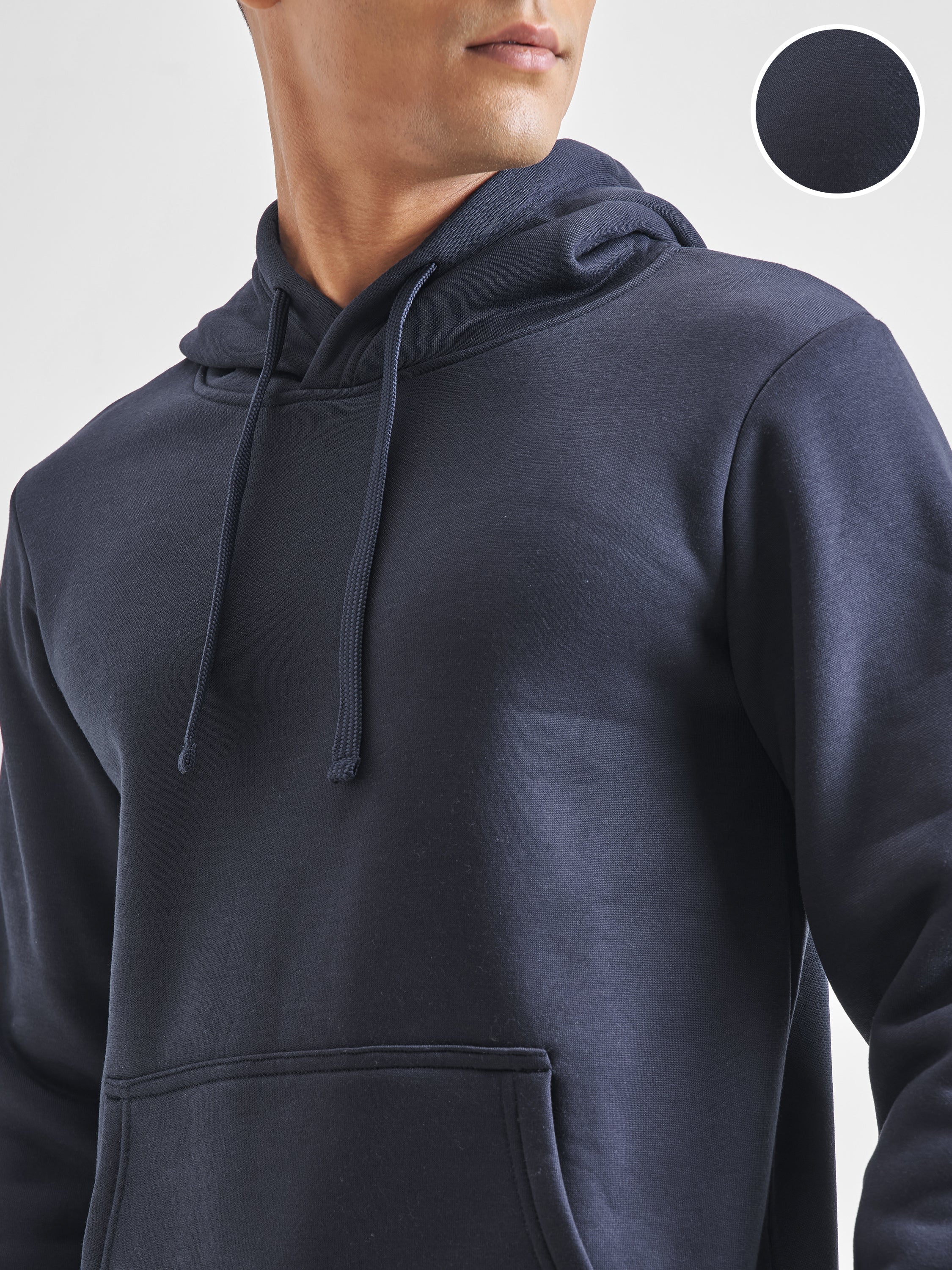 Highlander Men Navy Blue Hooded Pullover Sweatshirt - Navy Blue - Image 5