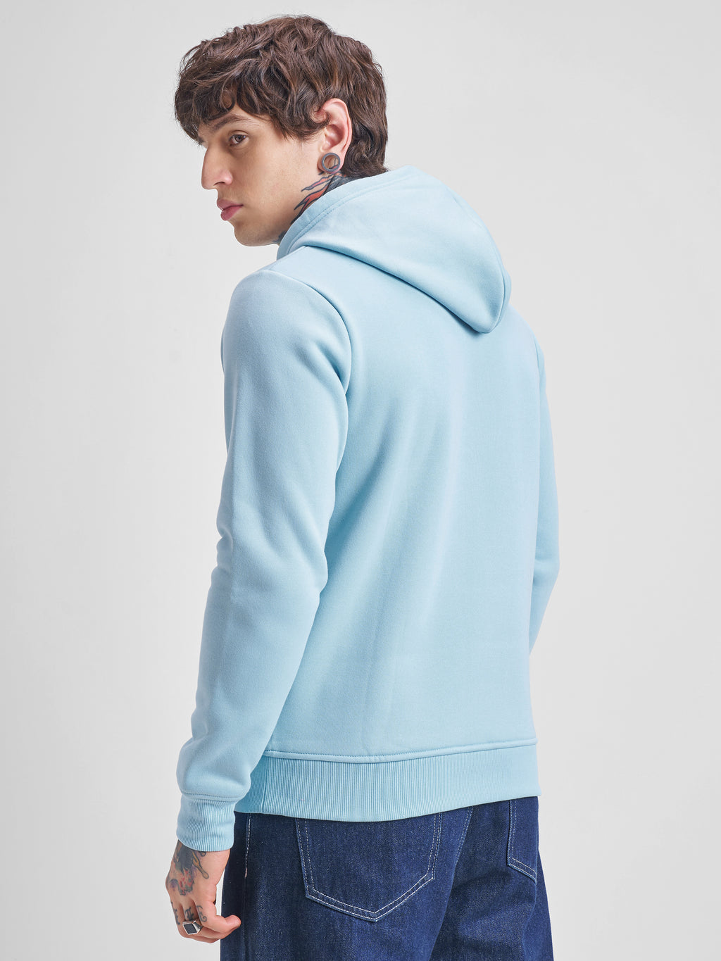 Highlander Men Blue Hooded Pullover Sweatshirt - Blue - Image 3