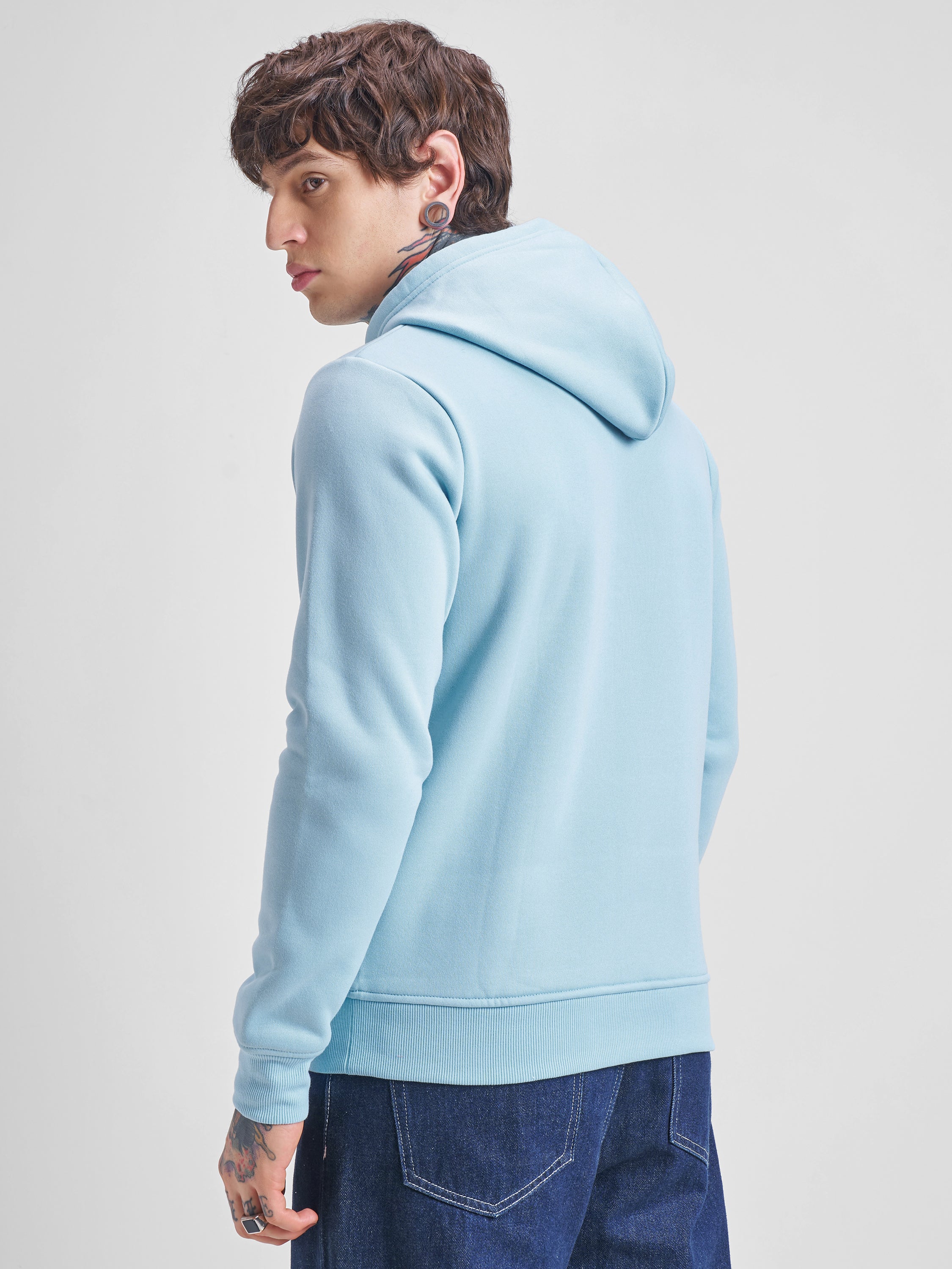 Highlander Men Blue Hooded Pullover Sweatshirt - Blue - Image 3