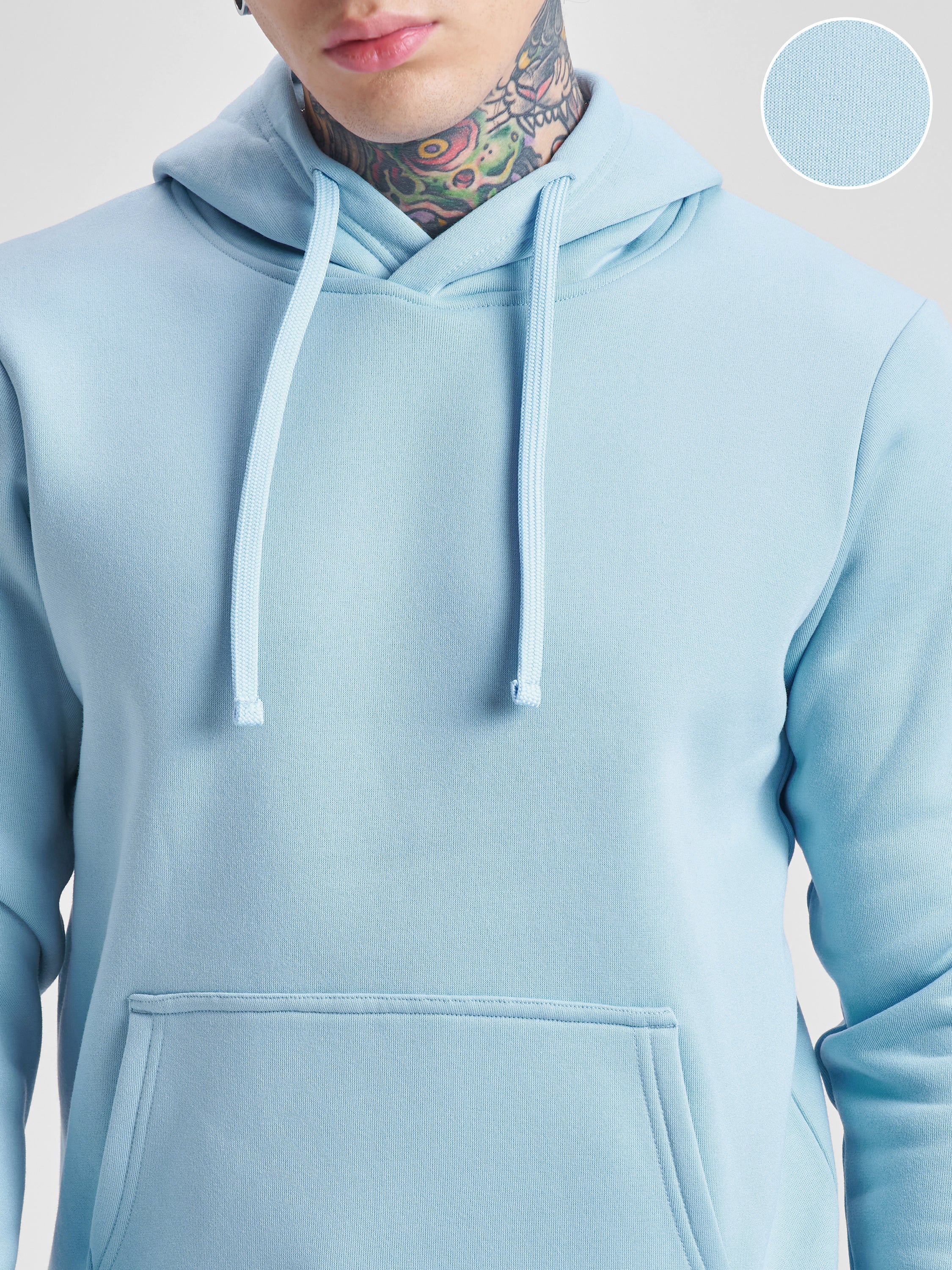 Highlander Men Blue Hooded Pullover Sweatshirt - Blue - Image 5