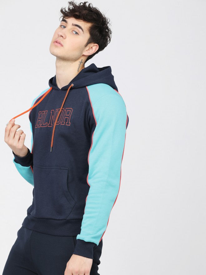 Highlander Men Navy Blue Hooded Pullover Sweatshirt - Navy Blue - Image 2
